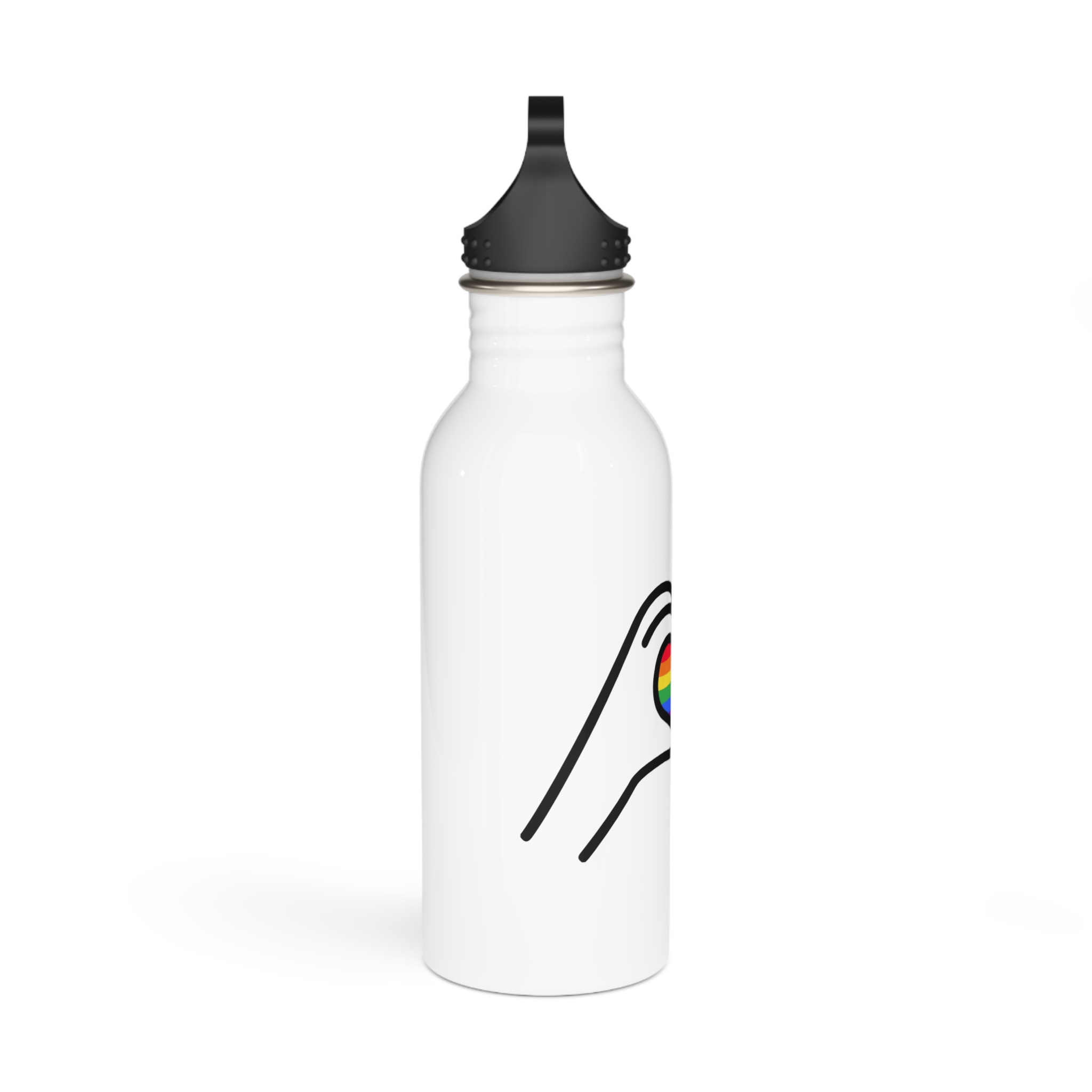 Lgbt Concept Heart Colors Lgbtq Flag Love Is Love Shape Heart Icon Lgbt Stainless Steel Water Bottle - Image 2