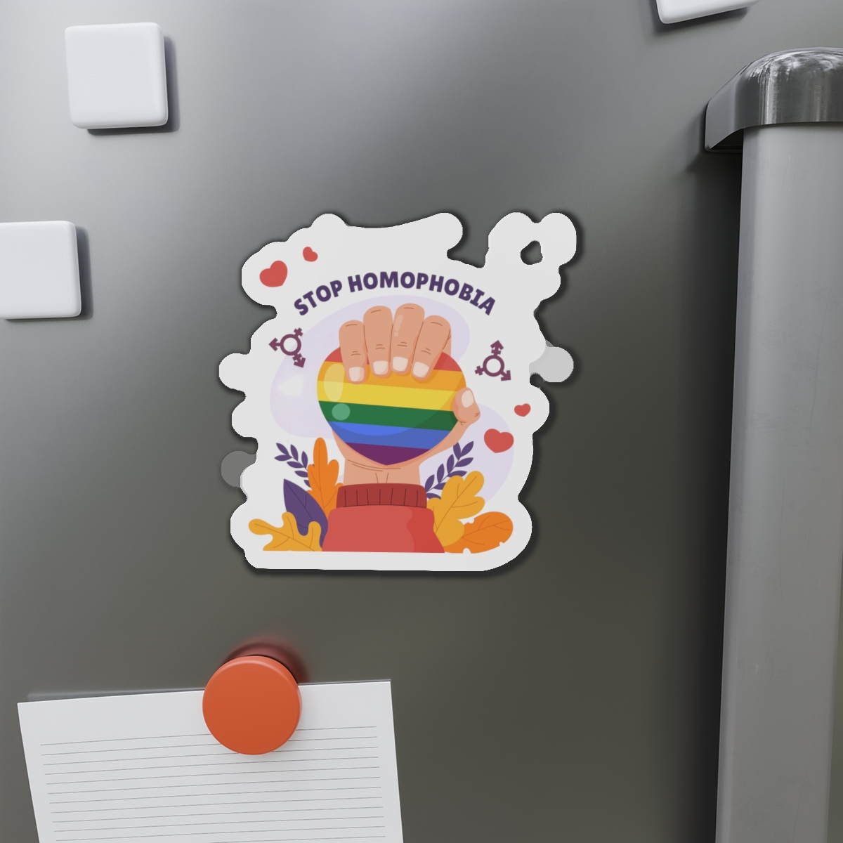 Hand Drawn Stop Homophobia Concept Illustrated Die Cut Magnets - Image 11