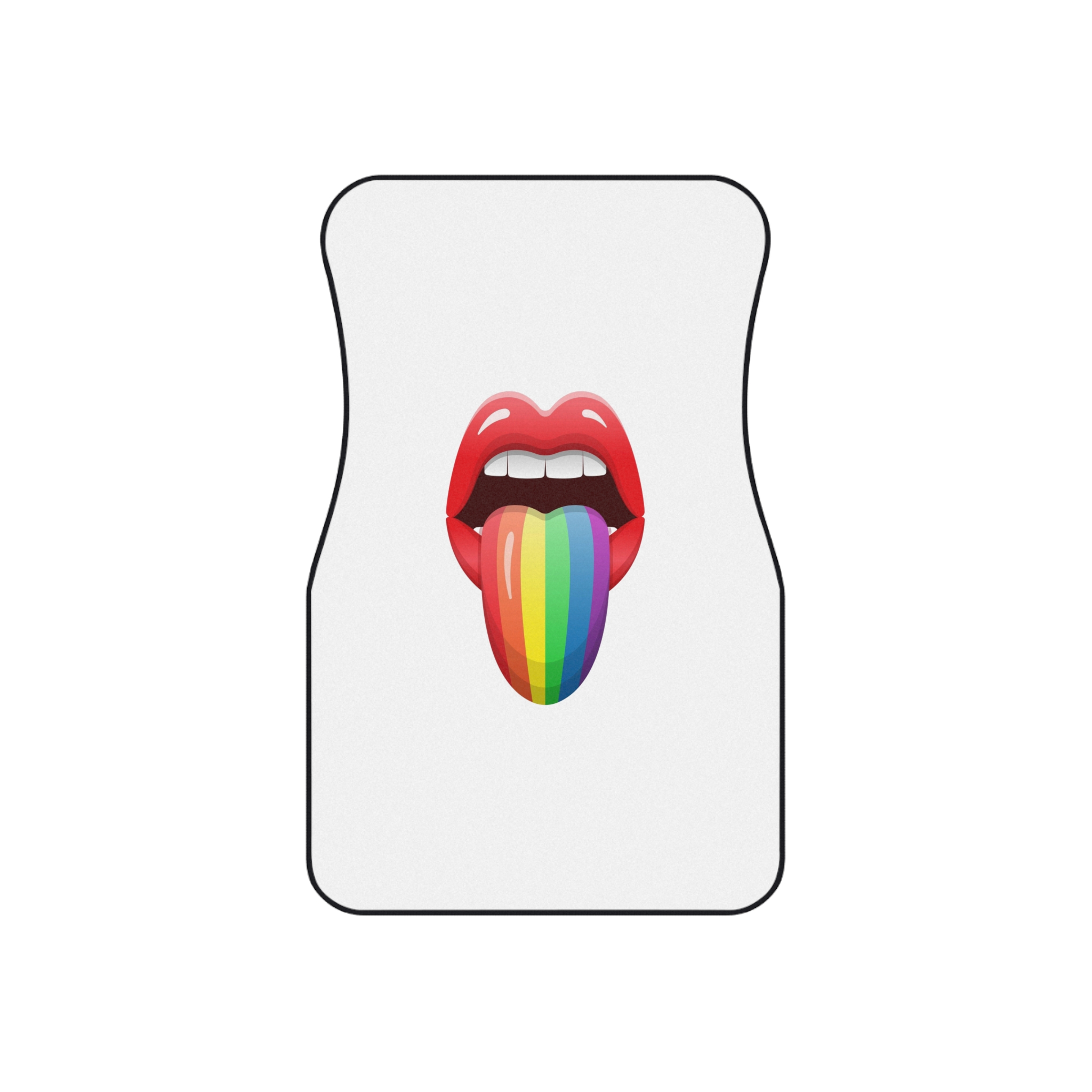 Lgbt Lips With Rainbow Color Tongue Car Mats Set Of 4 - Image 2