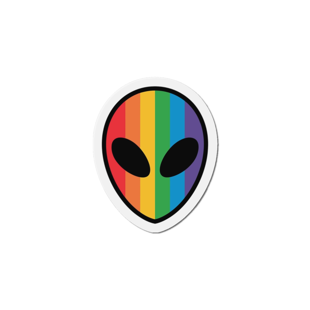 Rainbow Alien Head Lgbt Pride Illustration Die Cut Magnets - Image 10
