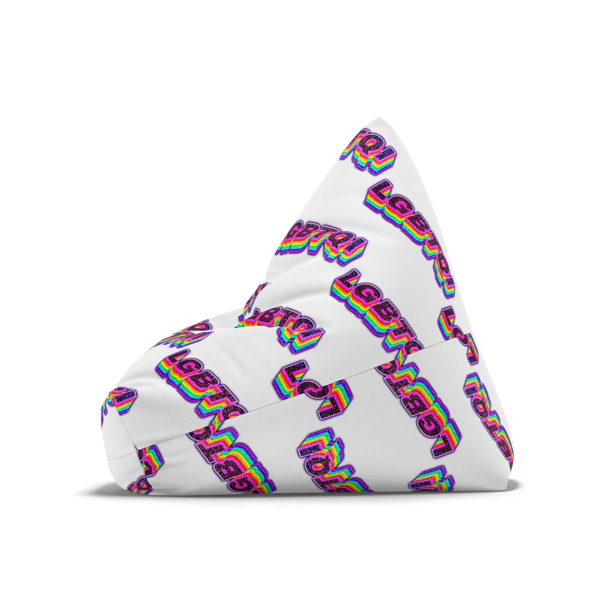 Lgbtqi 3d Word Glitch Png Bean Bag Chair Cover - Image 8
