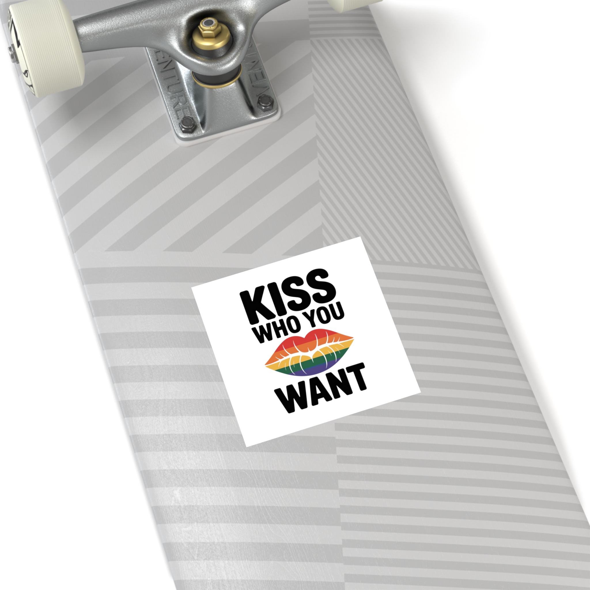 Kiss Who You Want T Shirt Design Isolated White Background 3 Laminate Stickers Square - Image 72