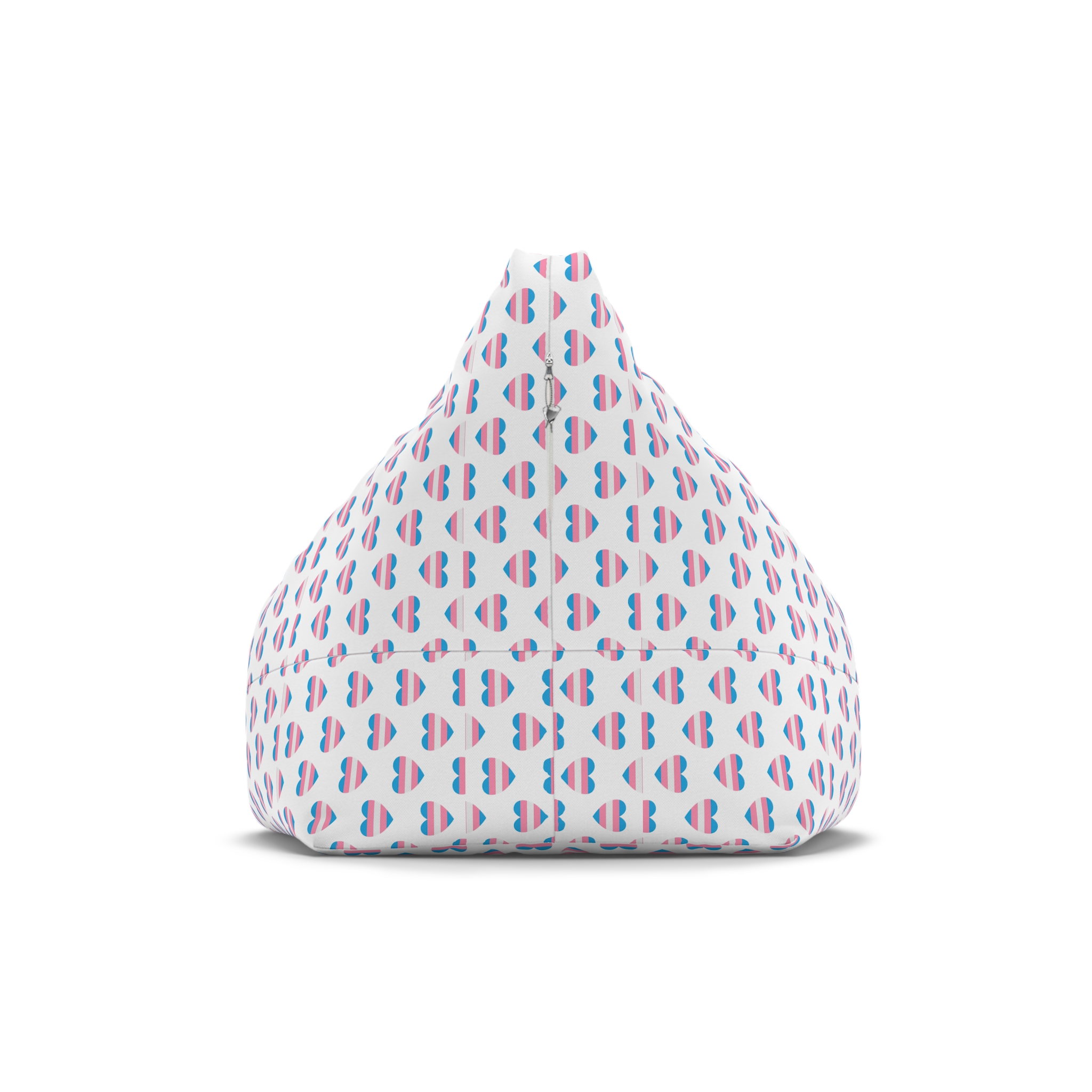Vector Seamless Pattern Trans Lgbt Flag Heart Bean Bag Chair Cover - Image 2