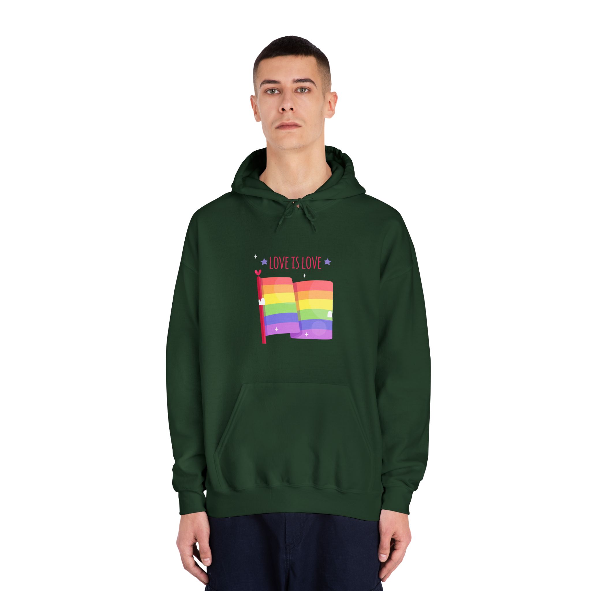 Pride Day Flag With Love Unisex Dryblend Hooded Sweatshirt - Image 23