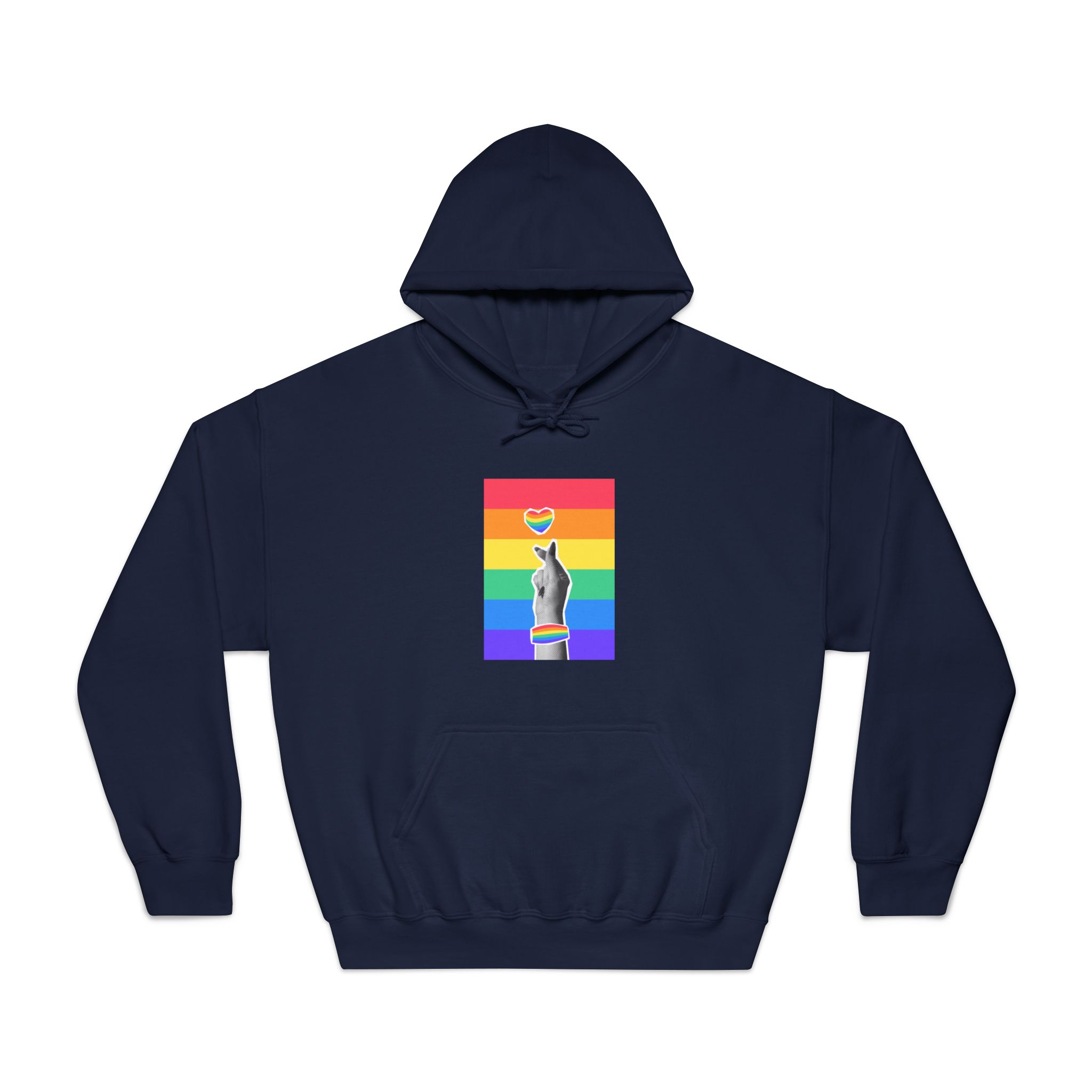 Lgbtq Trendy Retro Collage Halftone Hands Unisex Dryblend Hooded Sweatshirt - Image 29