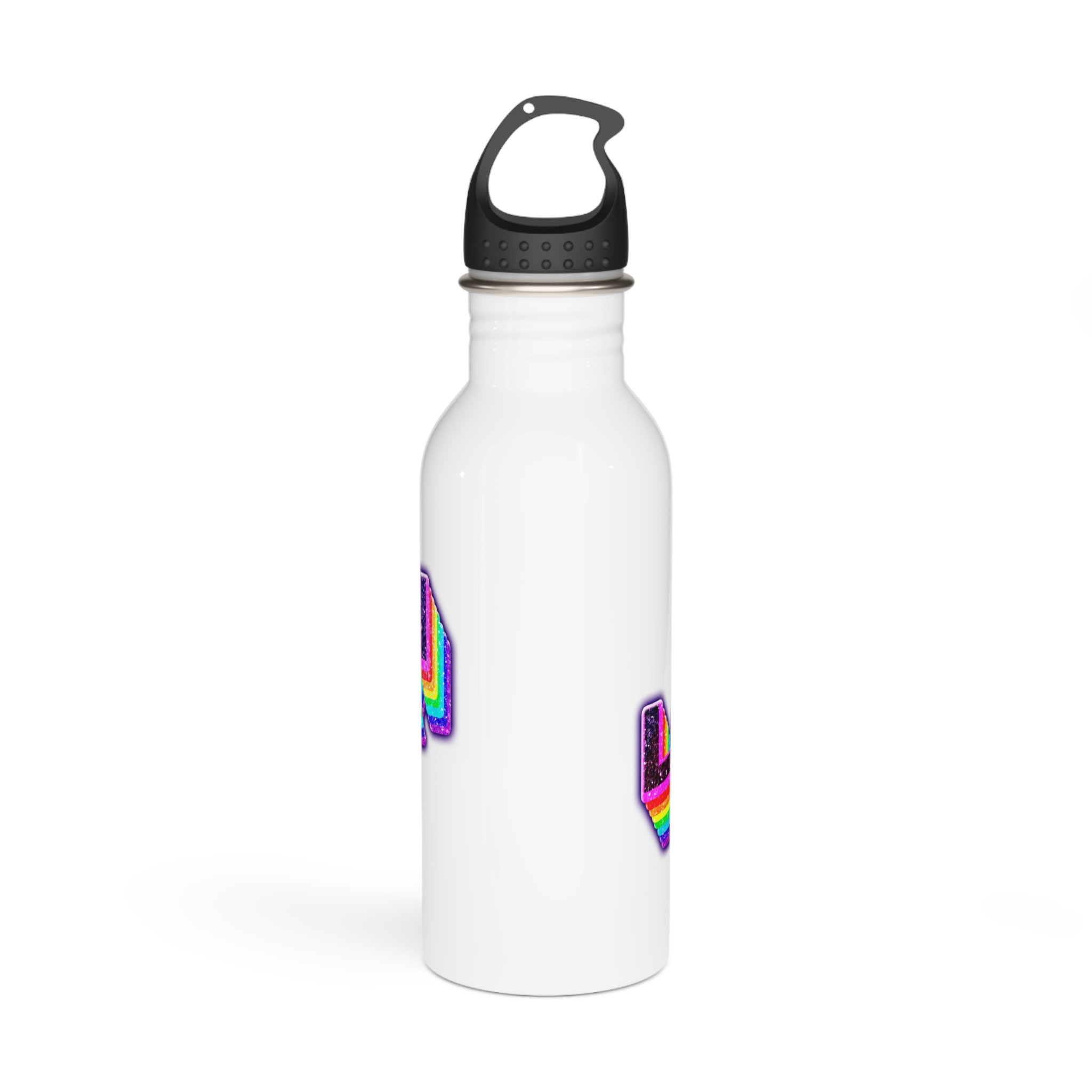 Lgbtqi 3d Word Glitch Png Stainless Steel Water Bottle - Image 3