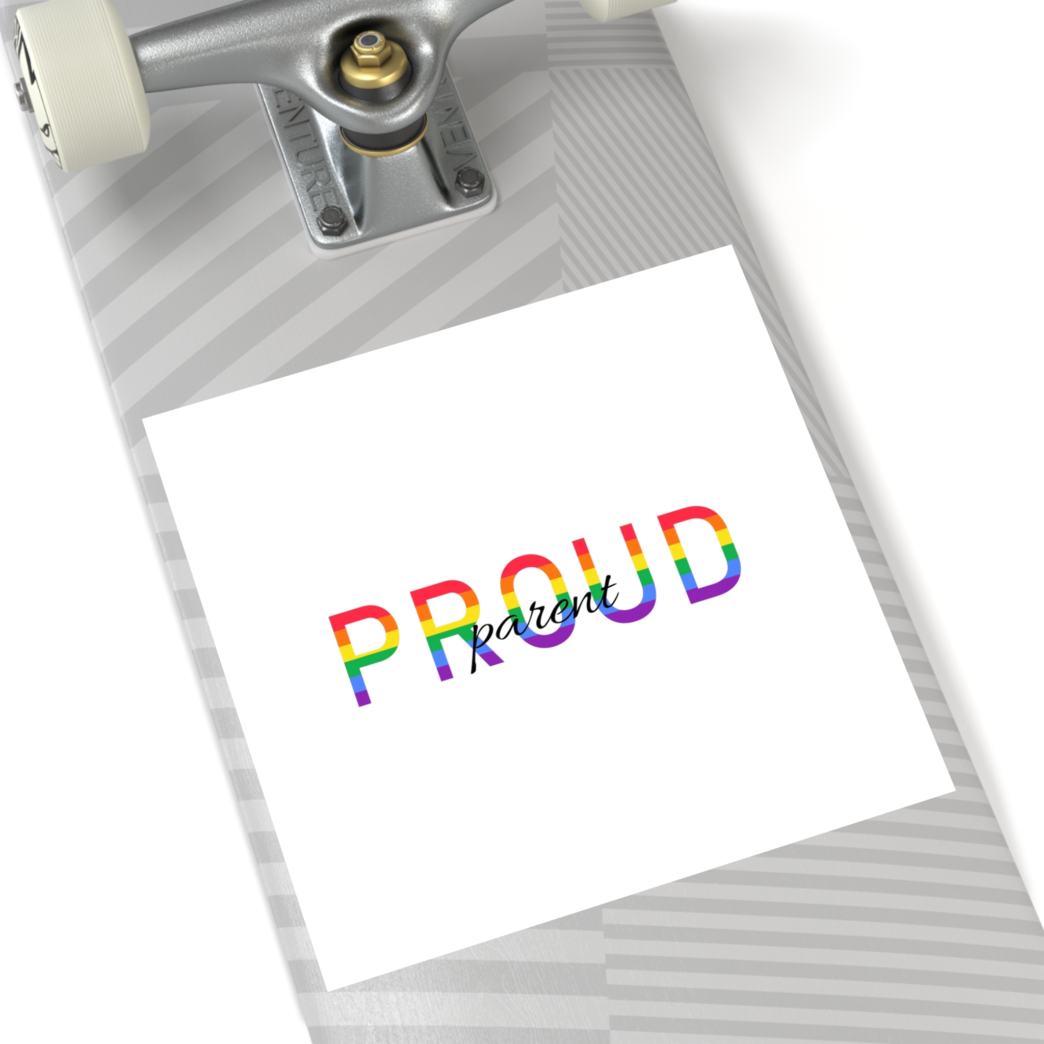 Proud Parent Letering Rainbow Colors Lgbt Flag Lgbt Parents Community Support Laminate Stickers Square - Image 52