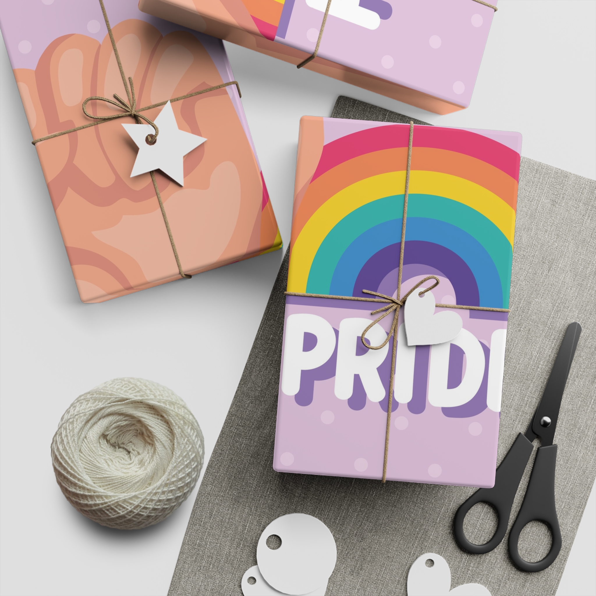 Pride Lettering With Rainbow Card Gift Wrapping Paper Sheets 1pc - Image 2