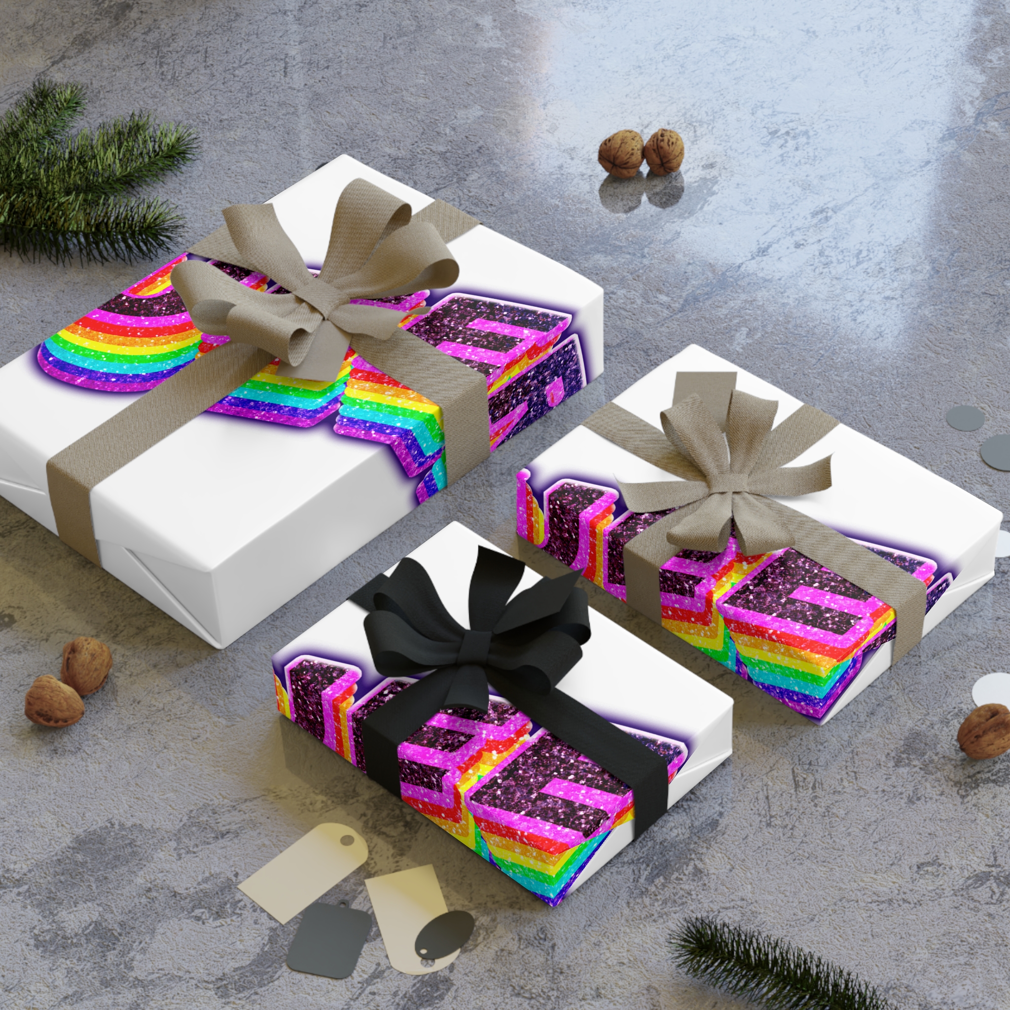 Queer Png Word Rainbow Typography Gift Wrapping Paper Rolls 1pc - Image 4
