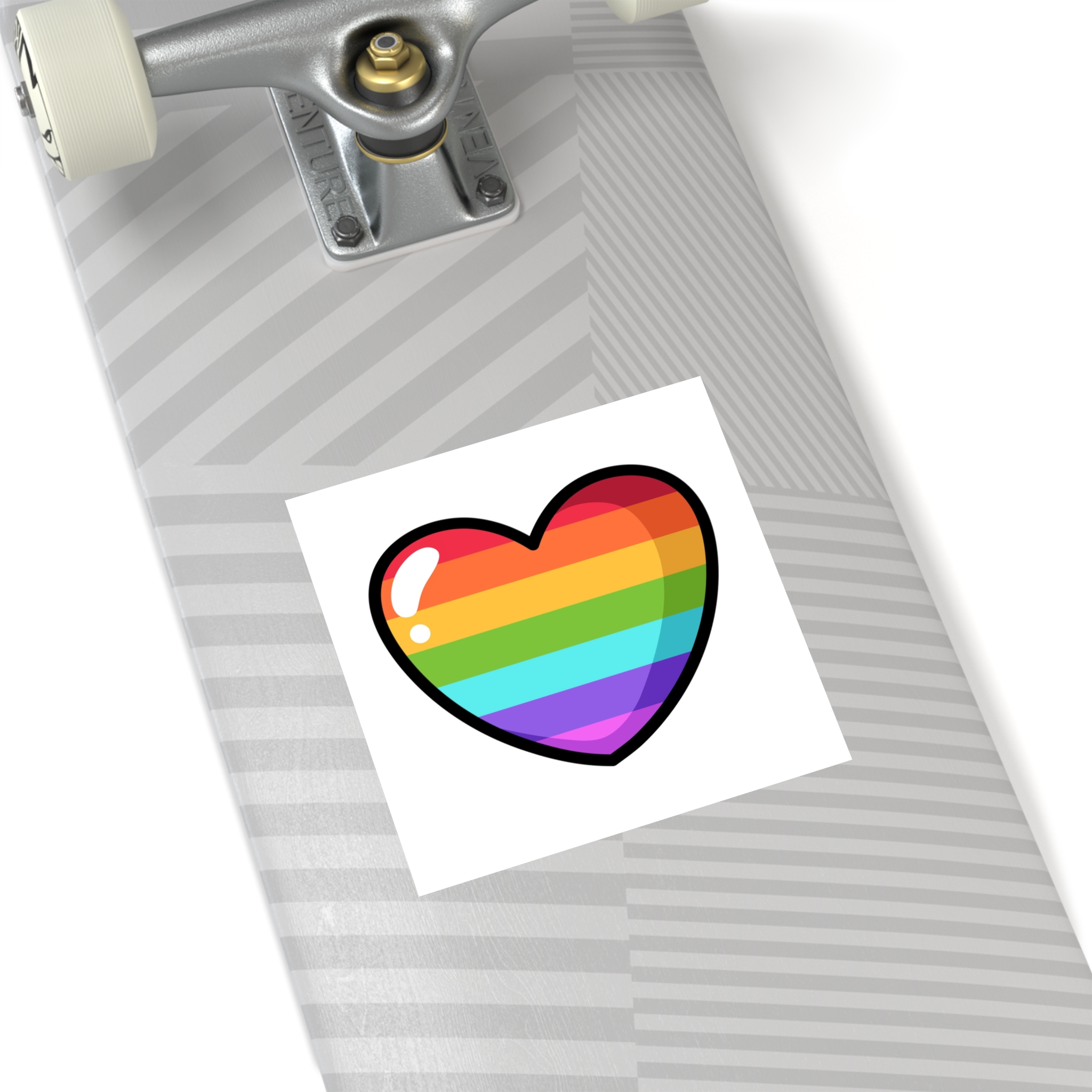 Pride Heart Cartoon Style Laminate Stickers Square - Image 36