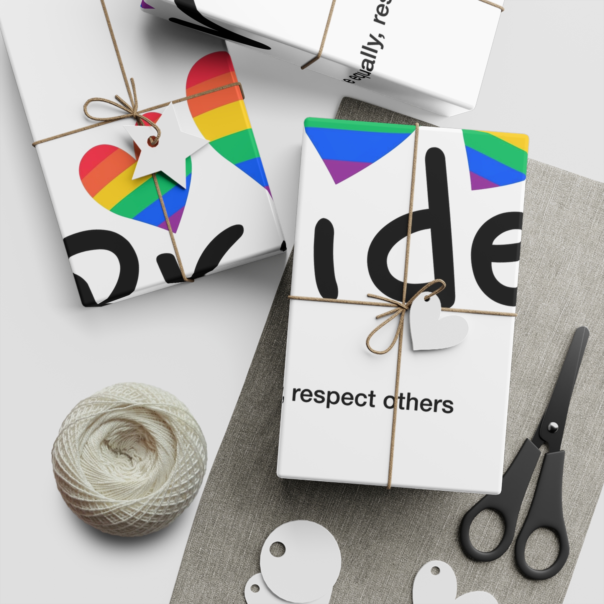 Love Letter Pride Rainbow Lettering Text Writing Pattern Freedom Love Heart Homo Colors Flag Parade(2) Gift Wrapping Paper Sheets 1pc - Image 2