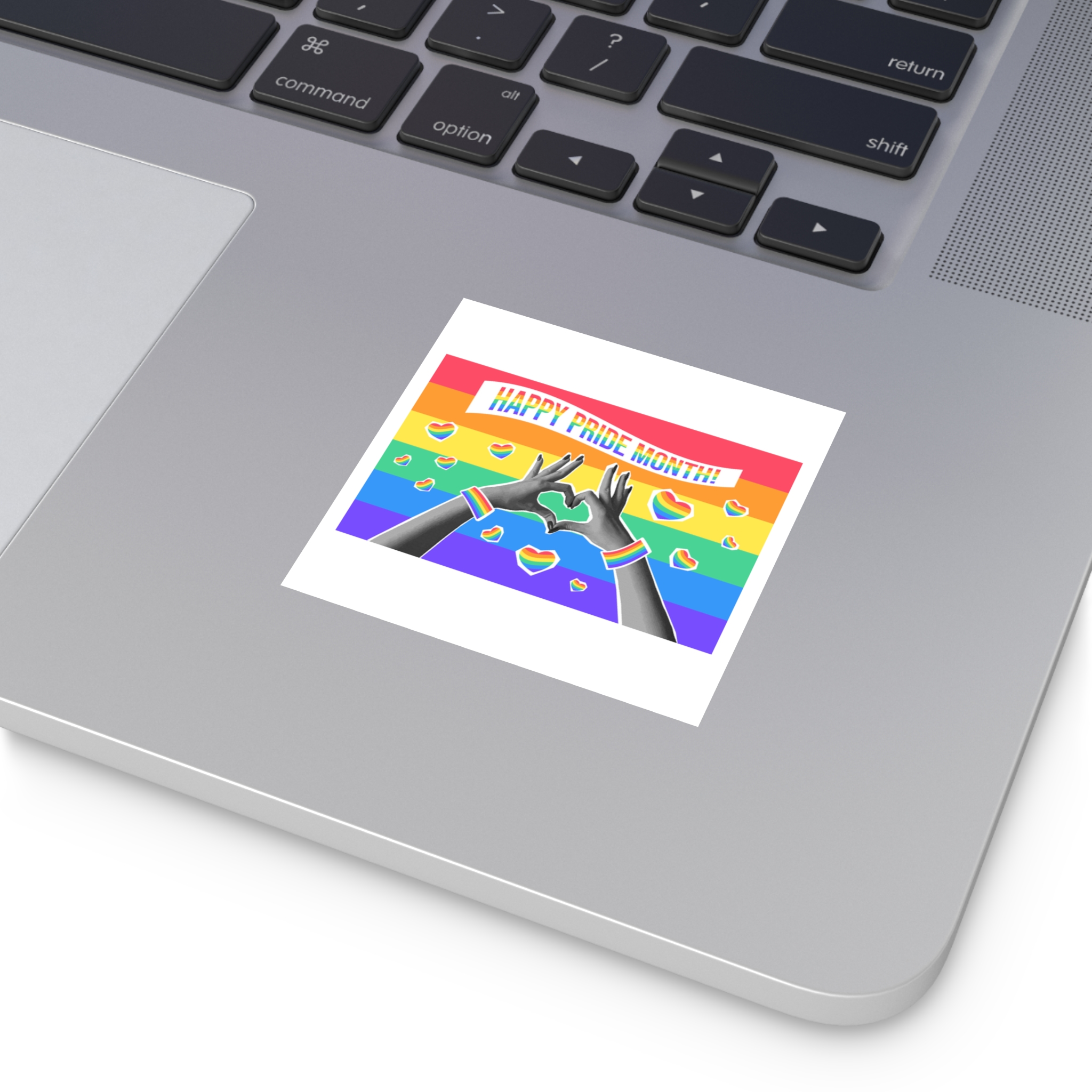 Lgbtq Pride Month Card Y2k Style Trendy Retro Collage Halftone Hands Laminate Stickers Square - Image 11
