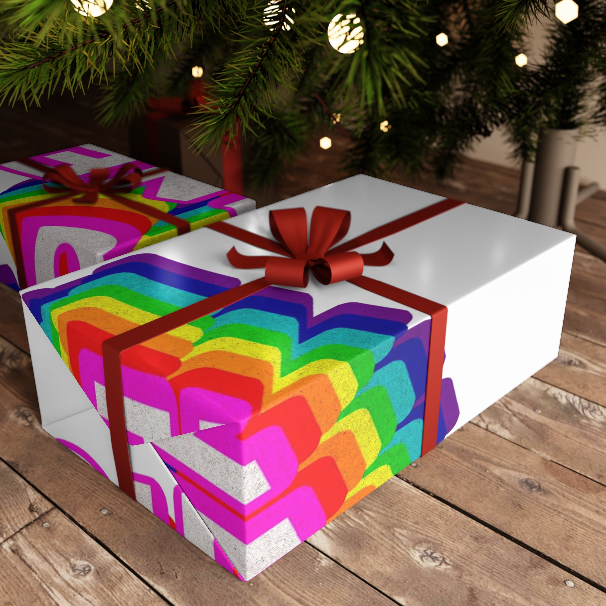 Rainbow Word Born Shine Typography Design Element Gift Wrapping Paper Sheets 1pc - Image 6