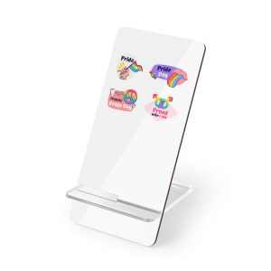 Flat Labels Collection Pride Month Celebration Mobile Display Stand For Smartphones