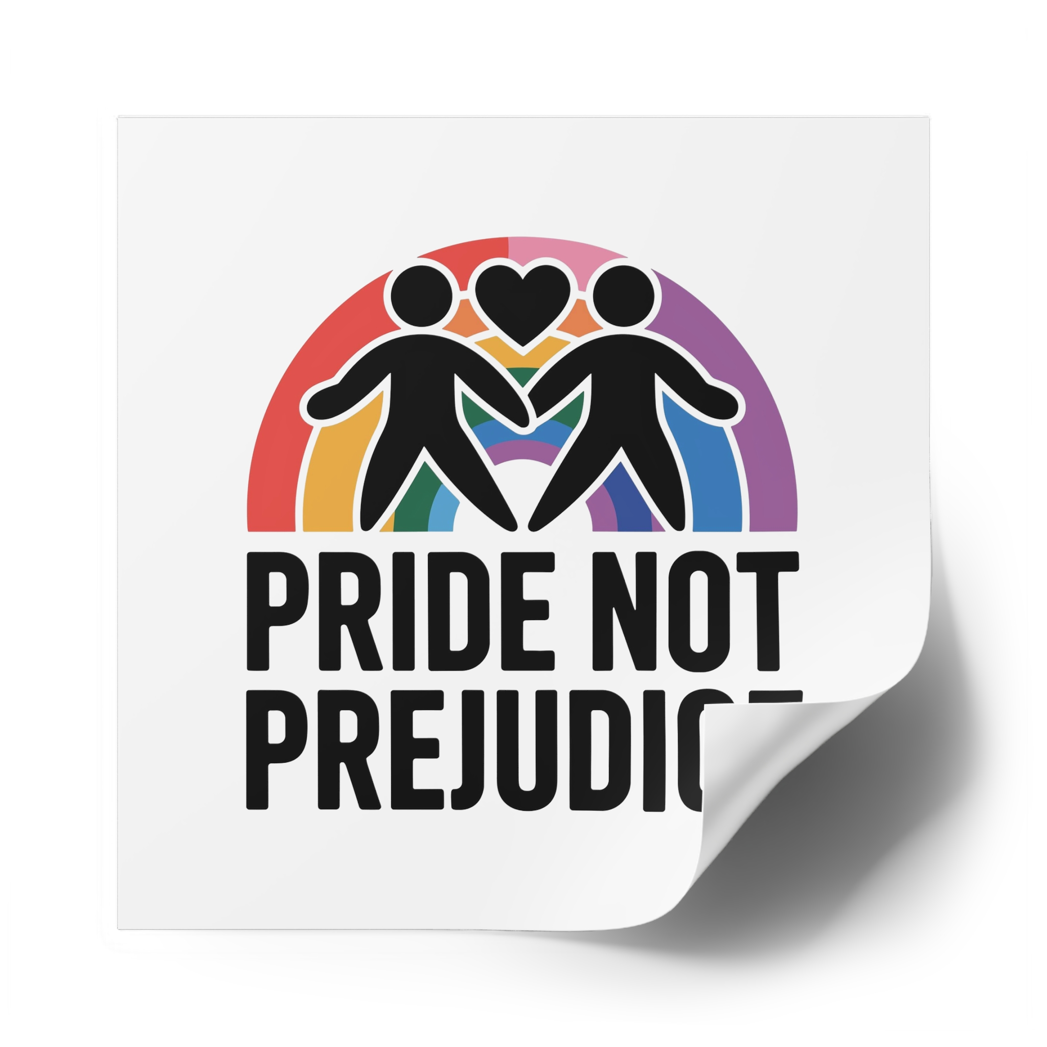 Pride Prejudice T Shirt Design Isolated White Background Laminate Stickers Square - Image 78