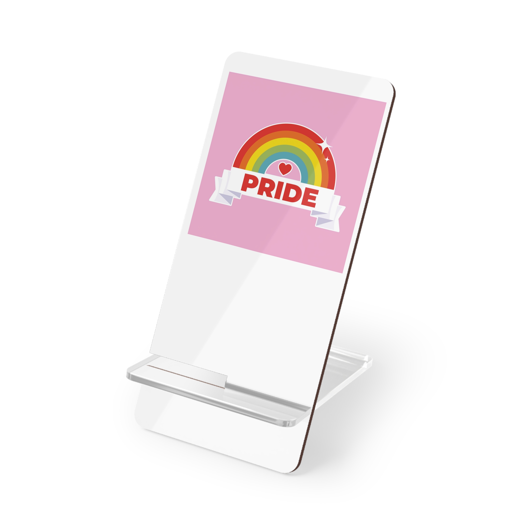Flat Lgbt Pride Month Logo Template Mobile Display Stand For Smartphones