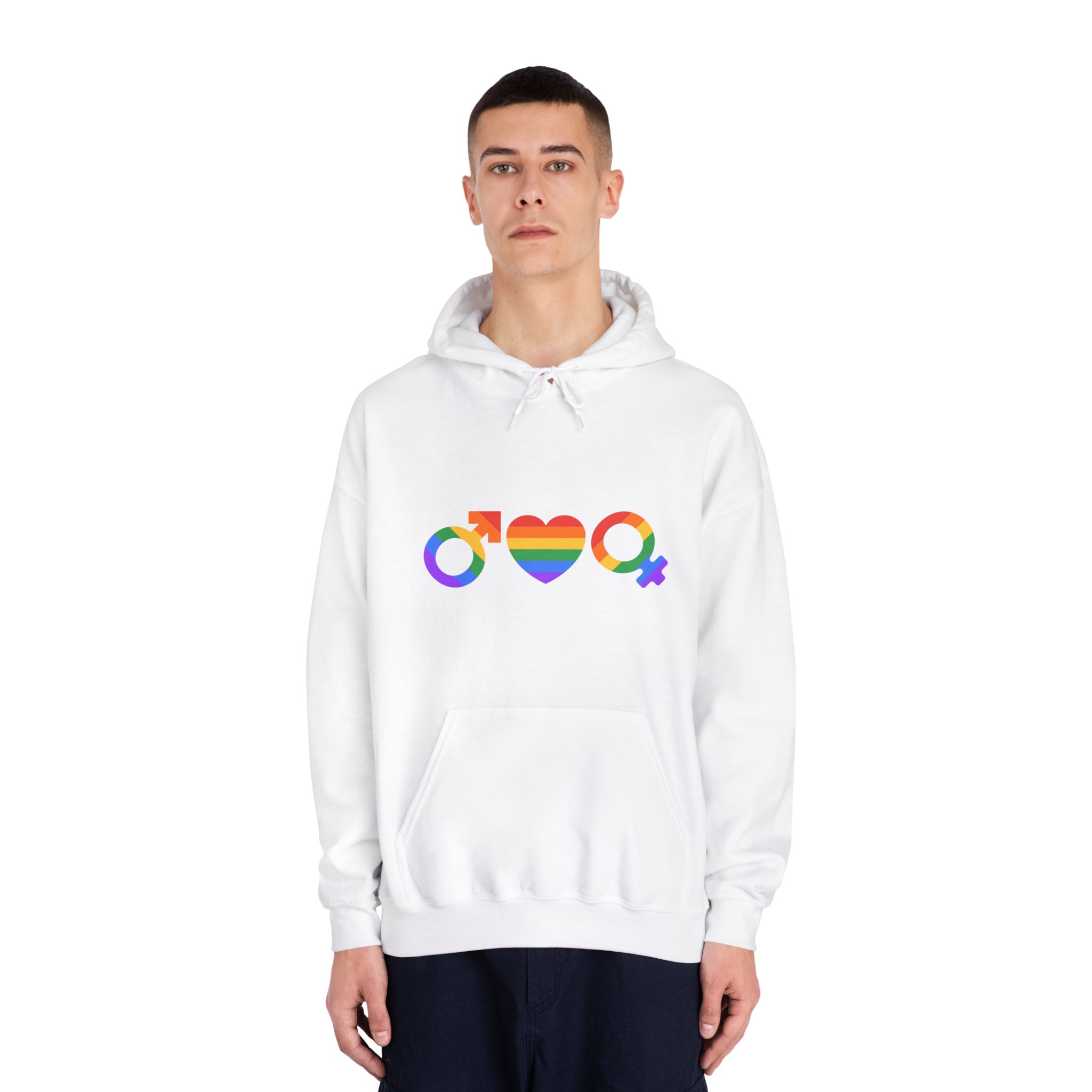 Lgbt Pride Month June Lesbian Gay Bisexual Transgender Lgbtq Flag Rainbow Vector(2) Unisex Dryblend Hooded Sweatshirt - Image 3