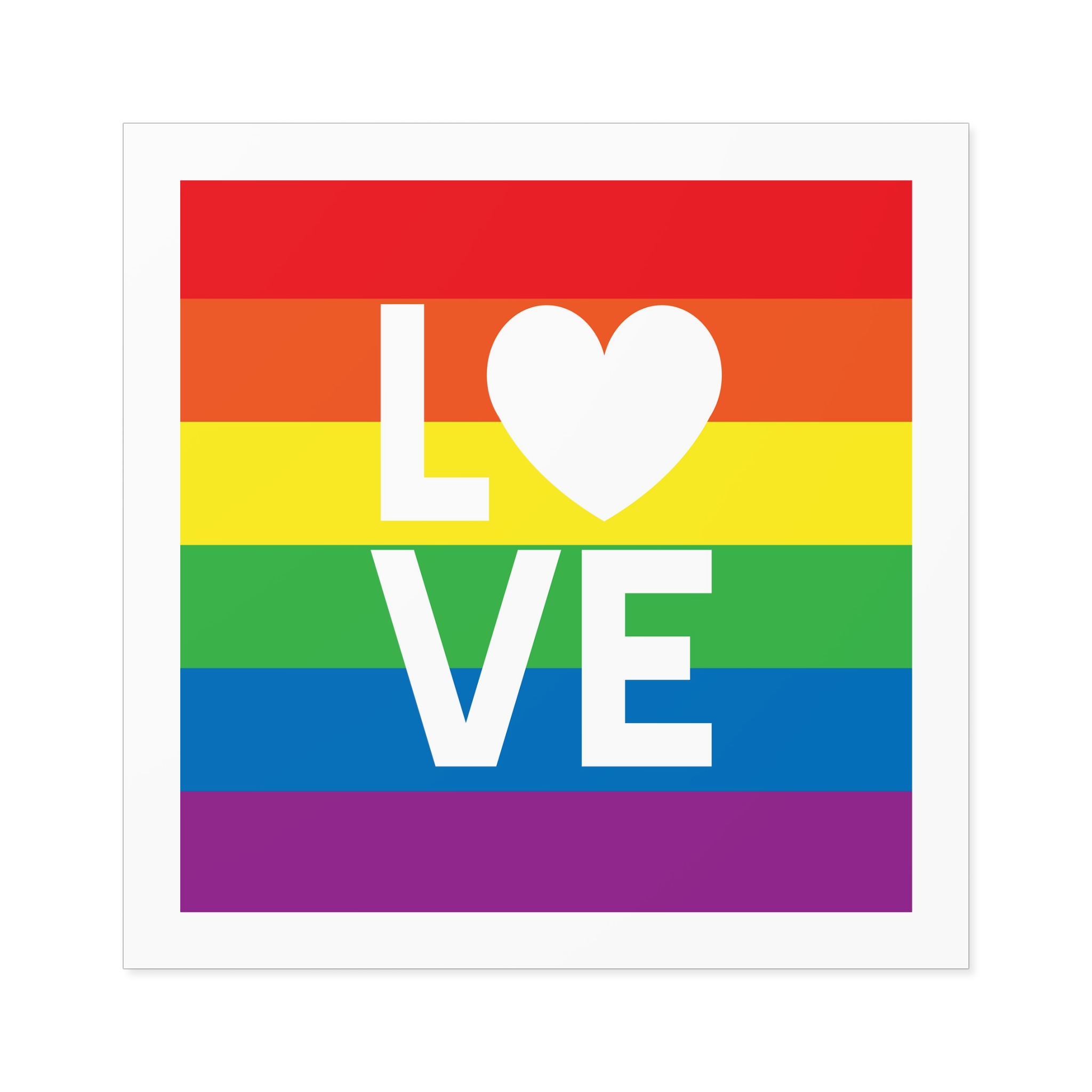 Love Lgbt Heart Squere White Laminate Stickers Square - Image 77