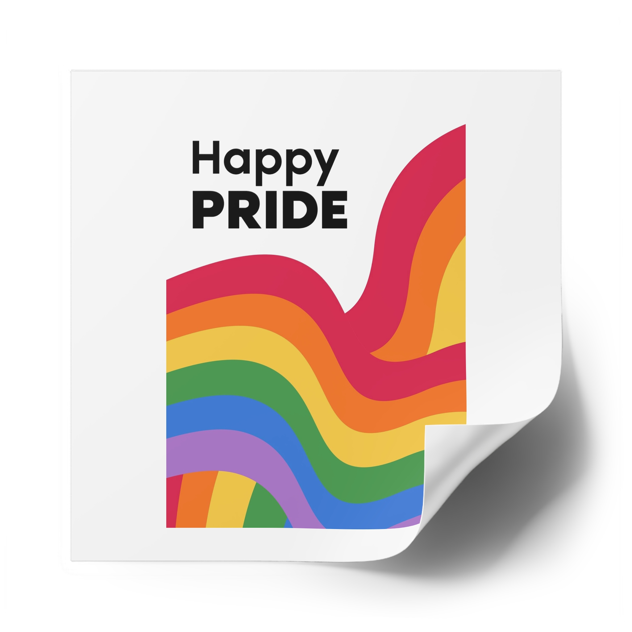 Happy Pride Month Rainbow Background Template Design Laminate Stickers Square - Image 50