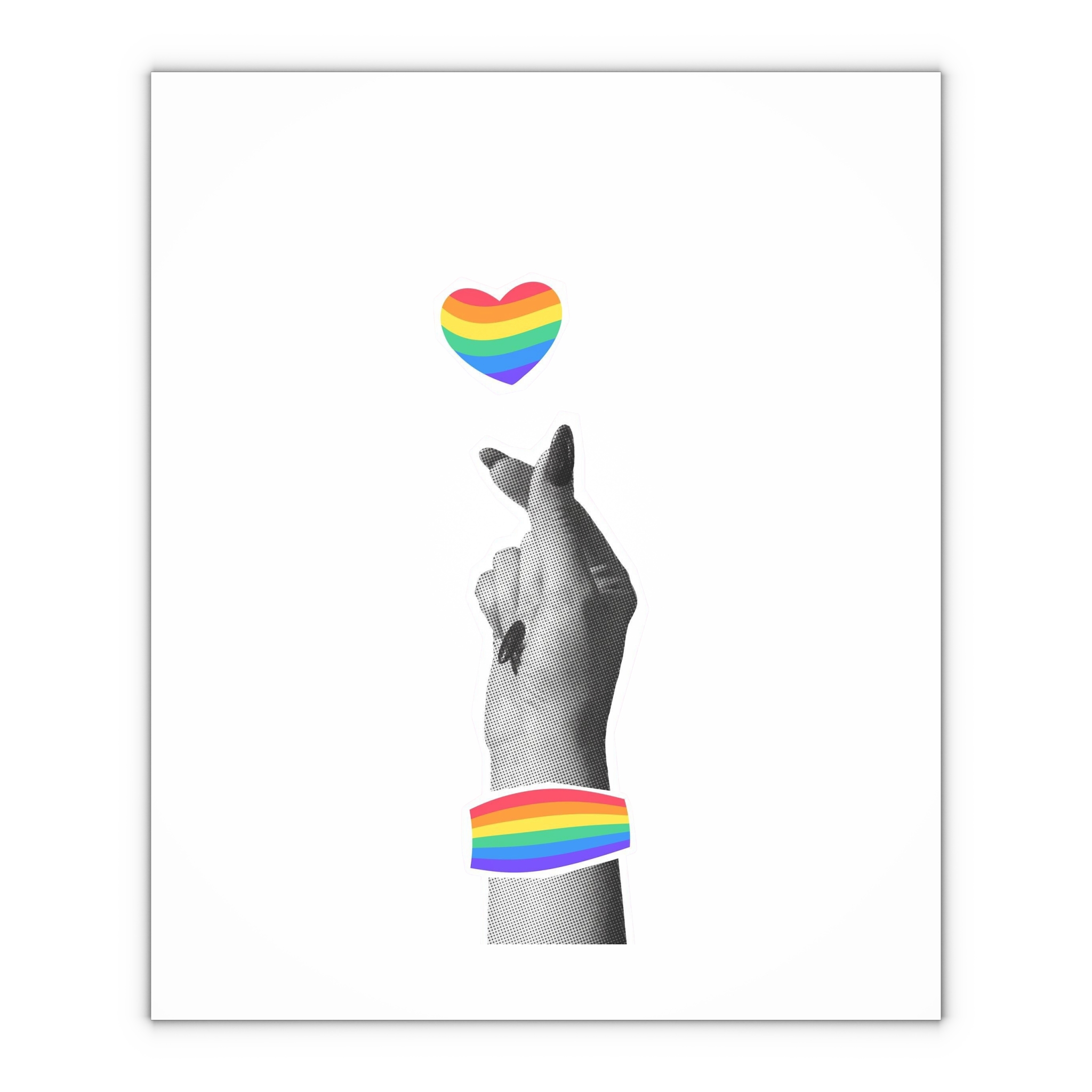 Pride Month Card Lgbtq Trendy Retro Collage Halftone Hands Vector Illustration Poster Banner Gift Wrapping Paper Sheets 1pc - Image 4