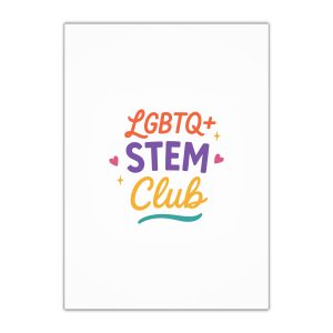 Vibrant Lgbtq Stem Club Logo Vector Illustration Featuring Bright Colors Playful Design Element Gift Wrapping Paper Sheets 1pc