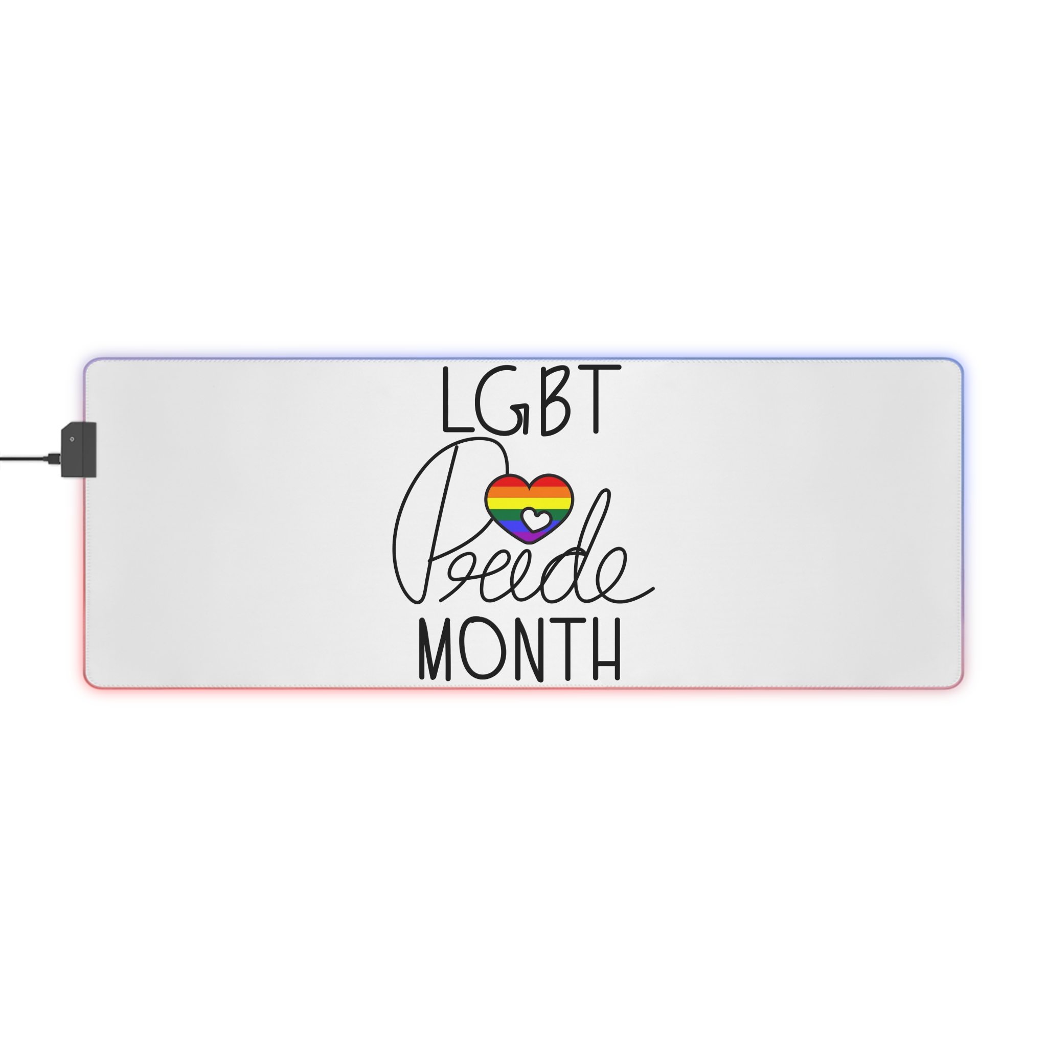 Vector Illustration Lgbt Pride Month Hand Written Calligraphy Transparent Background - Led Gaming Mouse Pad - Image 9