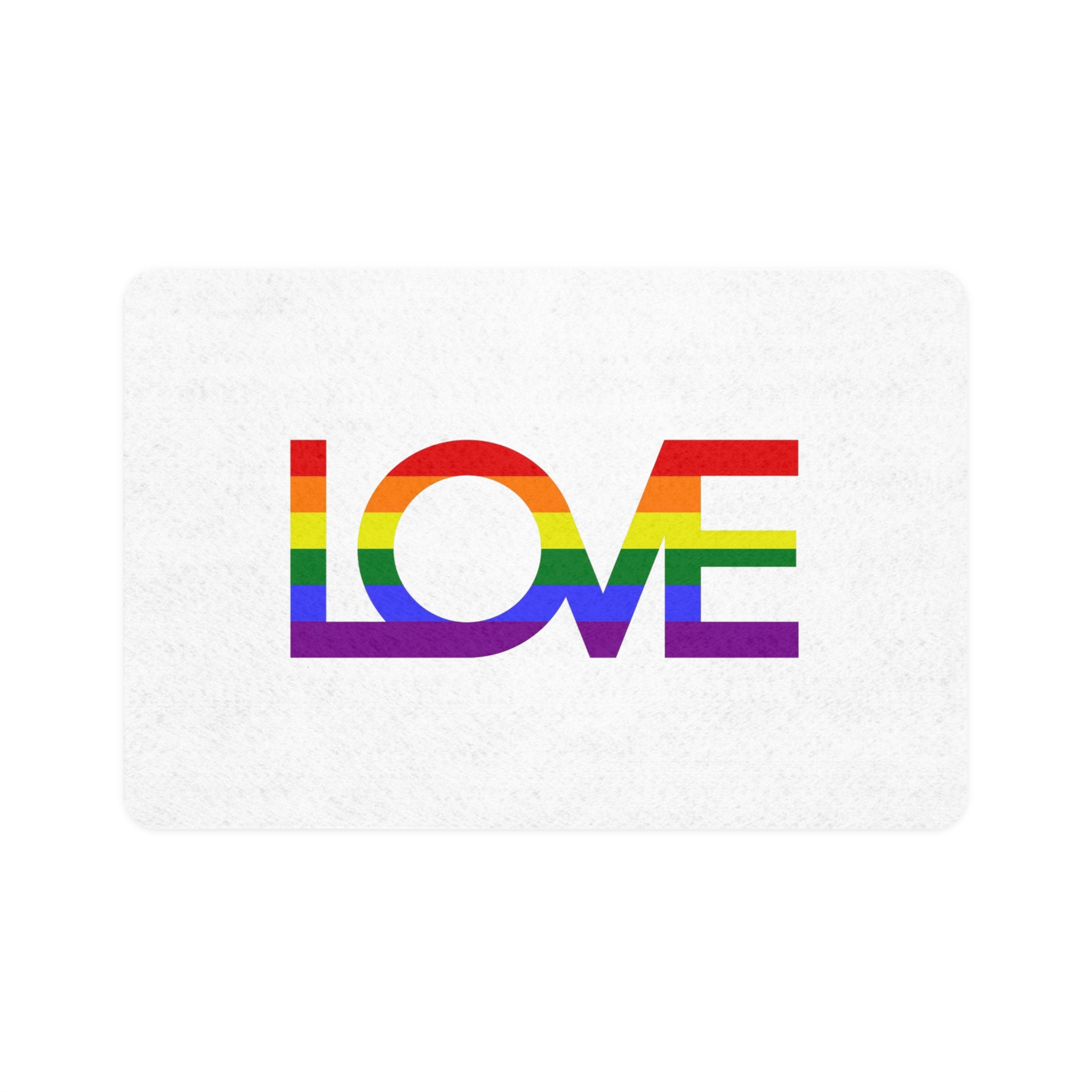 Inscription Love With Colors Lgbt Flag Vector Illustration Pet Food Mat 12x18