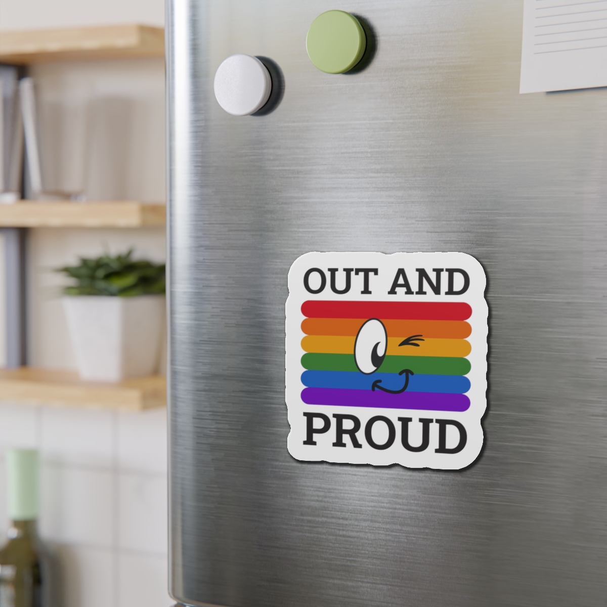 Out Proud Lgbtq Pride Month Quote Book Lover Rainbow Flag Hand Drawn Art White Background Die Cut Magnets - Image 15