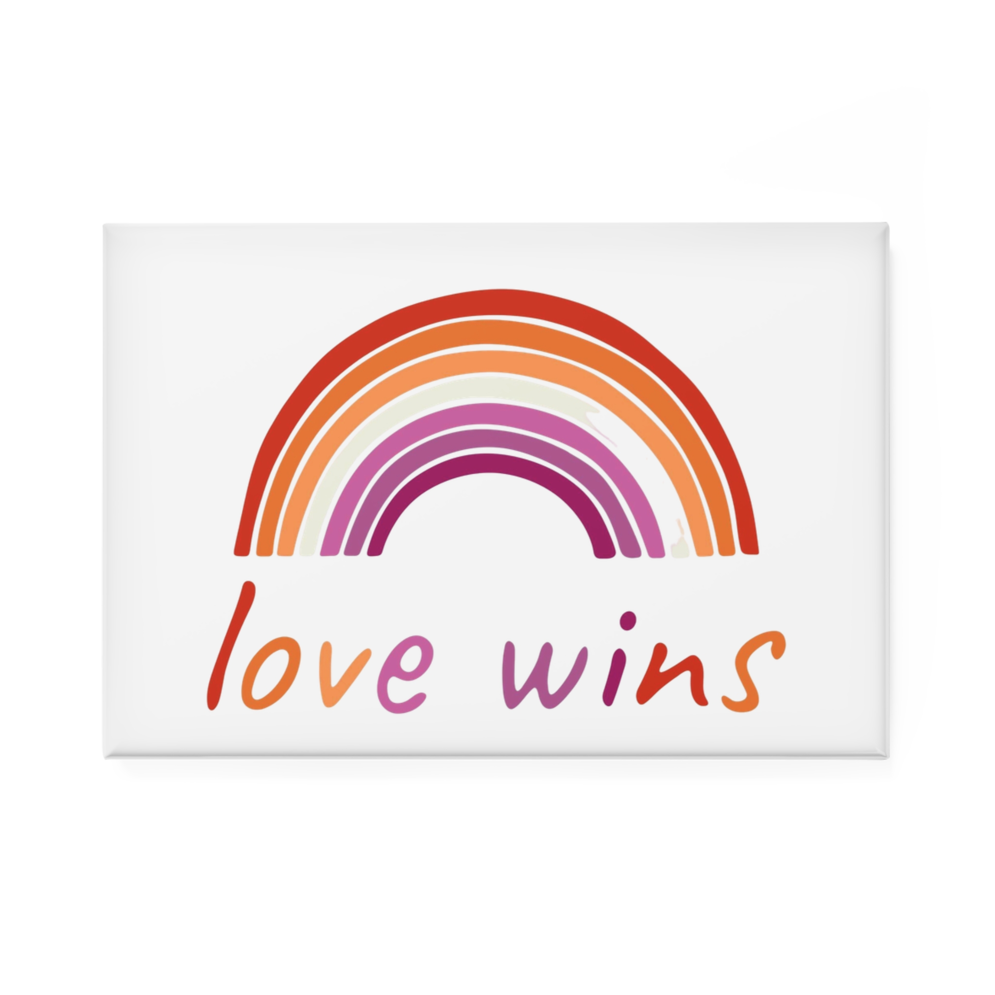 Colorful Rainbow Shape Lesbian Pride Flag Happy Pride Day Lgbtqia Community Pride Month Vector Hand Drawn Doodle Posters Stickers Logo Cards Button Magnet Rectangle 1 And 10 Pcs