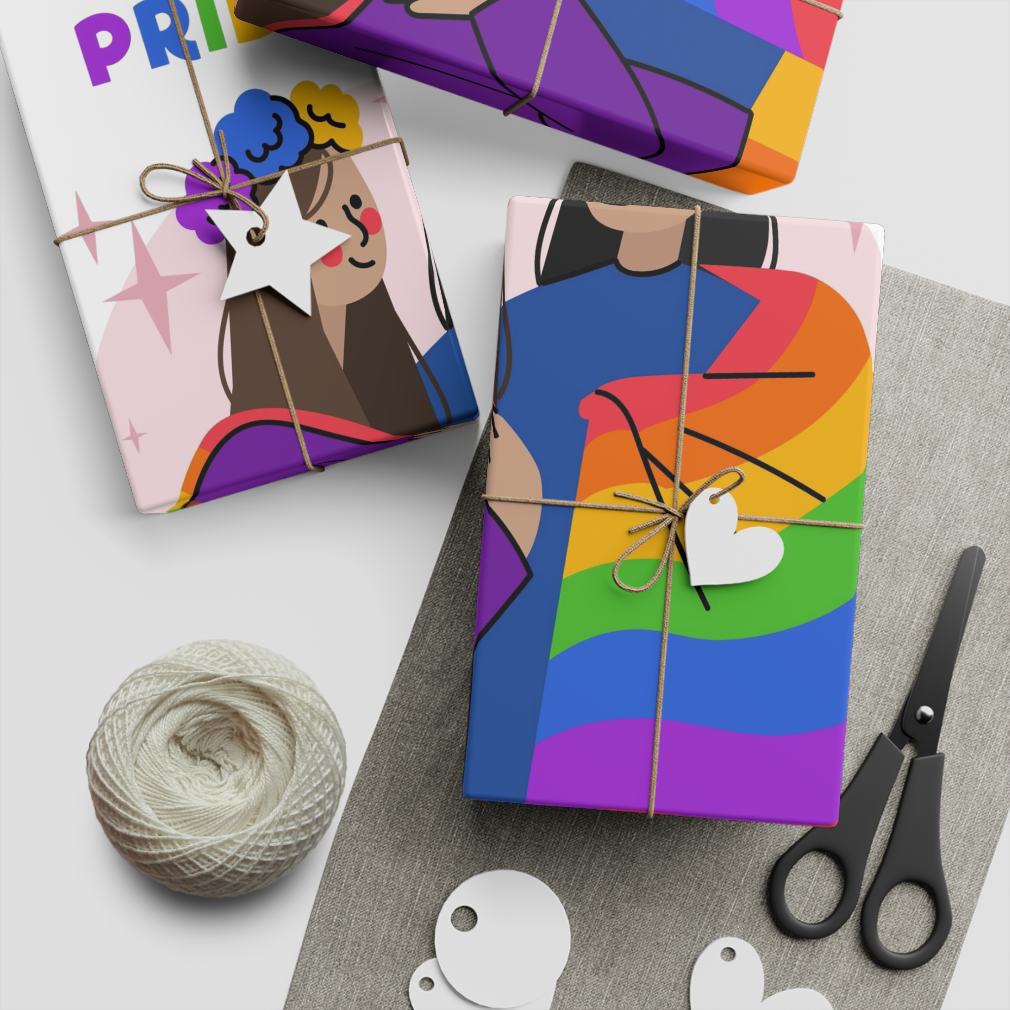 Hand Drawn Pride Day Illustration Gift Wrapping Paper Sheets 1pc - Image 2