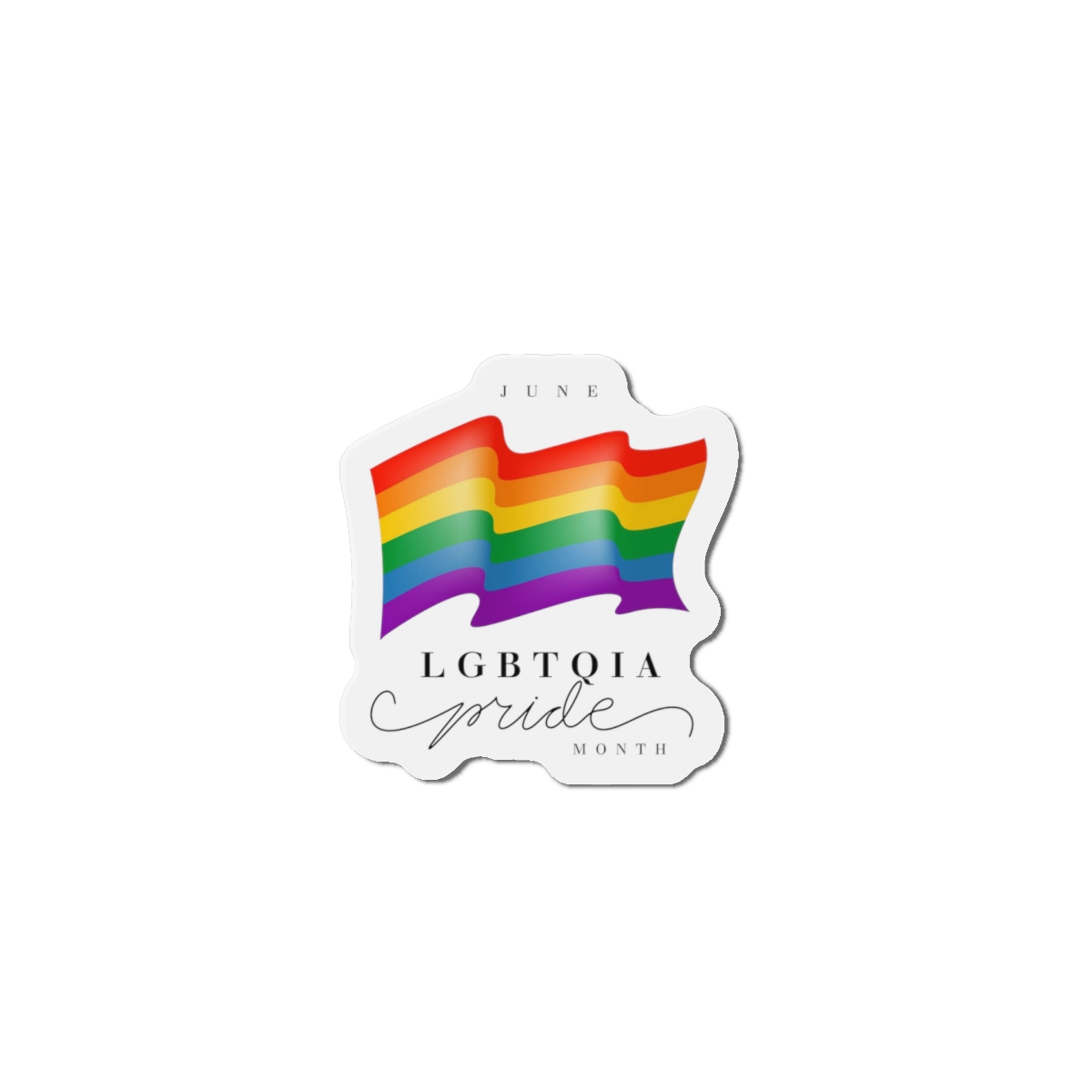 Lgbt Pride Month 2024 Concept Freedom Rainbow Flag With Hearts Gay Parade Vector Die Cut Magnets - Image 13