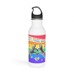 Lgbtq Pride Month Card Y2k Style Trendy Retro Collage Halftone Hands Stainless Steel Water Bottle