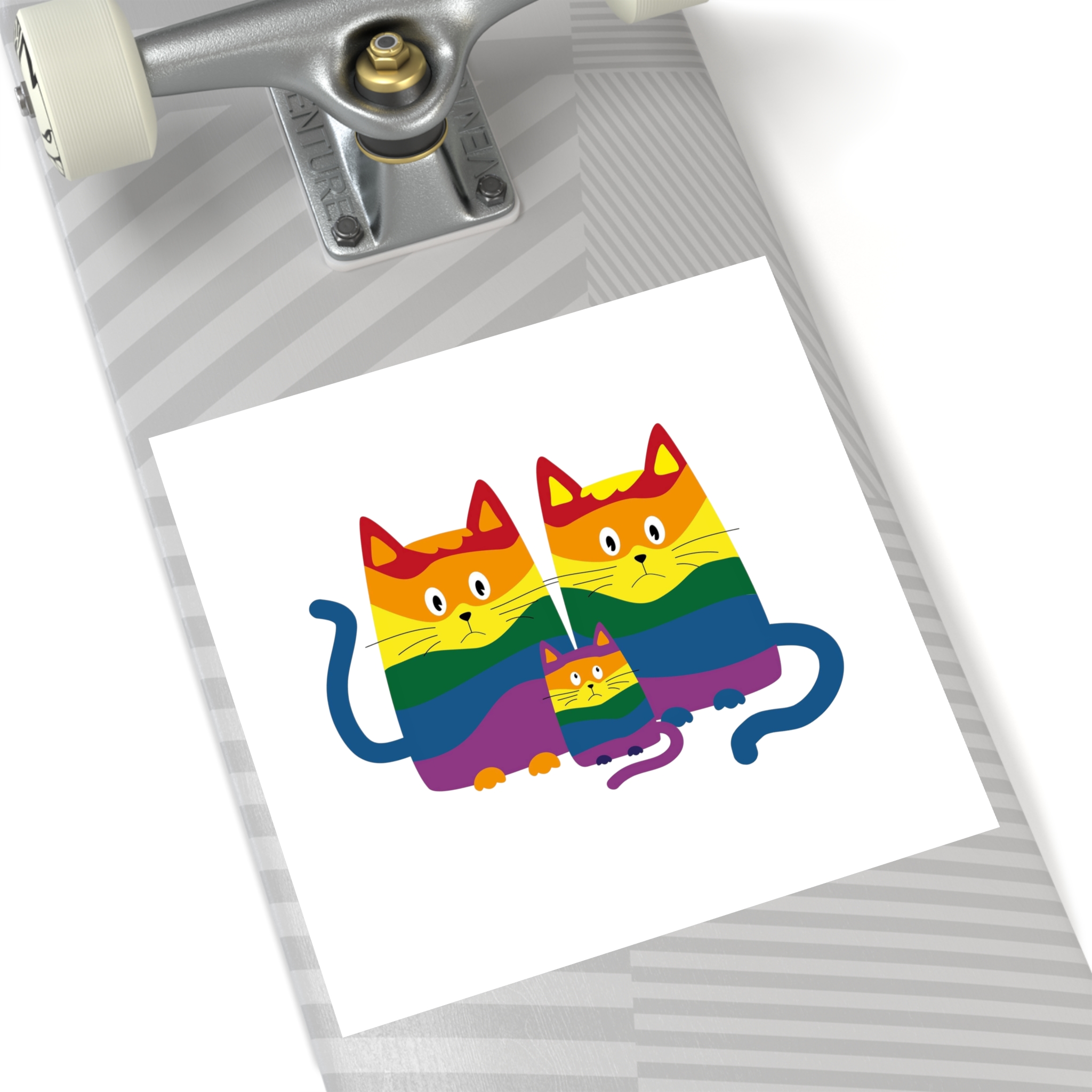 Lgbt Cats Samesex Love Like Everyone Else Cute Cartoon Cats Vector Copyspace Laminate Stickers Square - Image 60