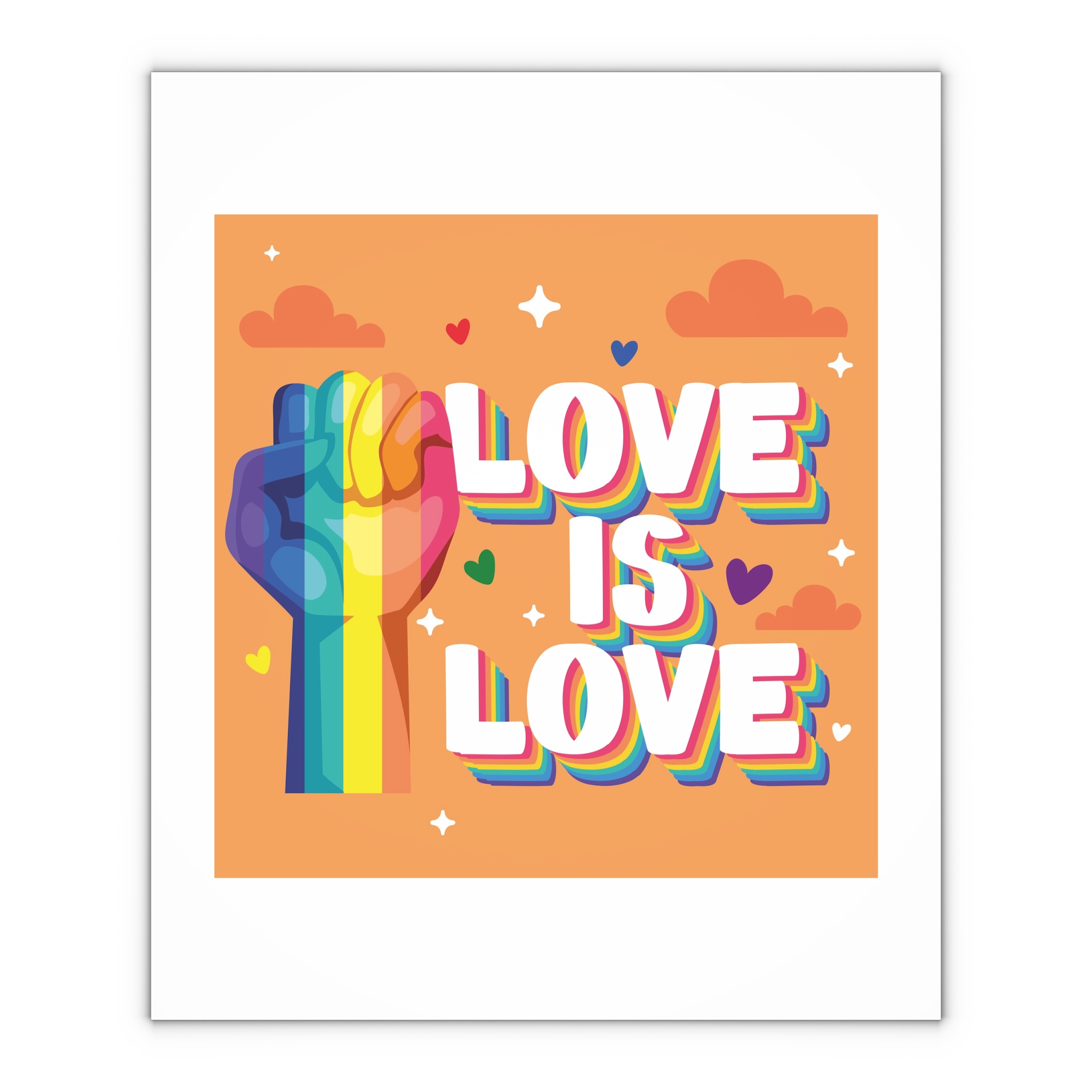 Love Is Love Lettering With Fist Gift Wrapping Paper Sheets 1pc - Image 4