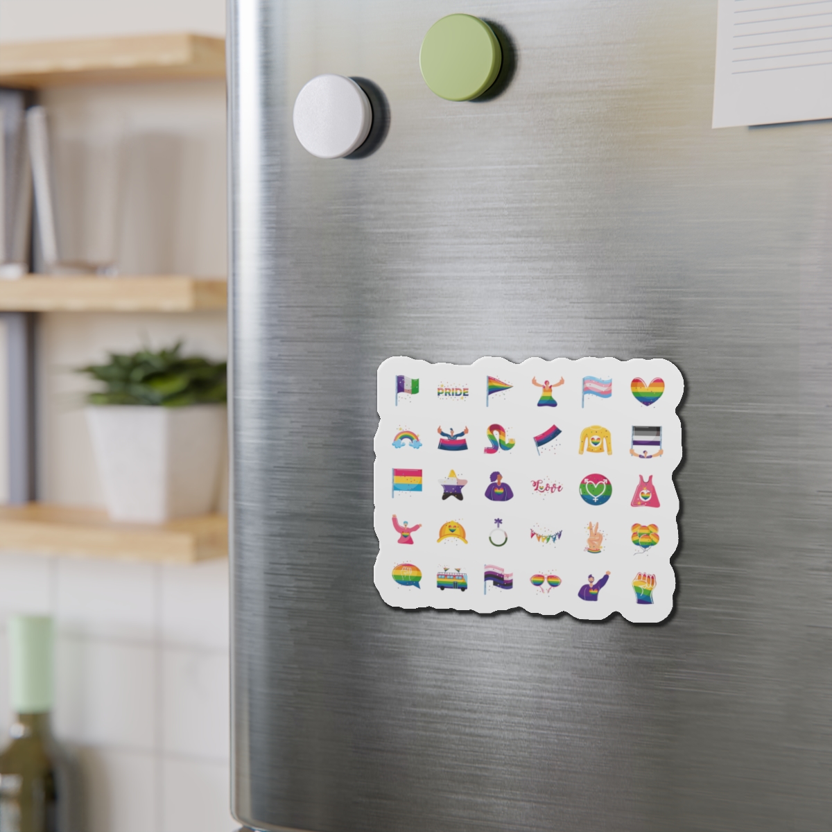 Set Icons With Lgbtq Community Symbols Die Cut Magnets - Image 12