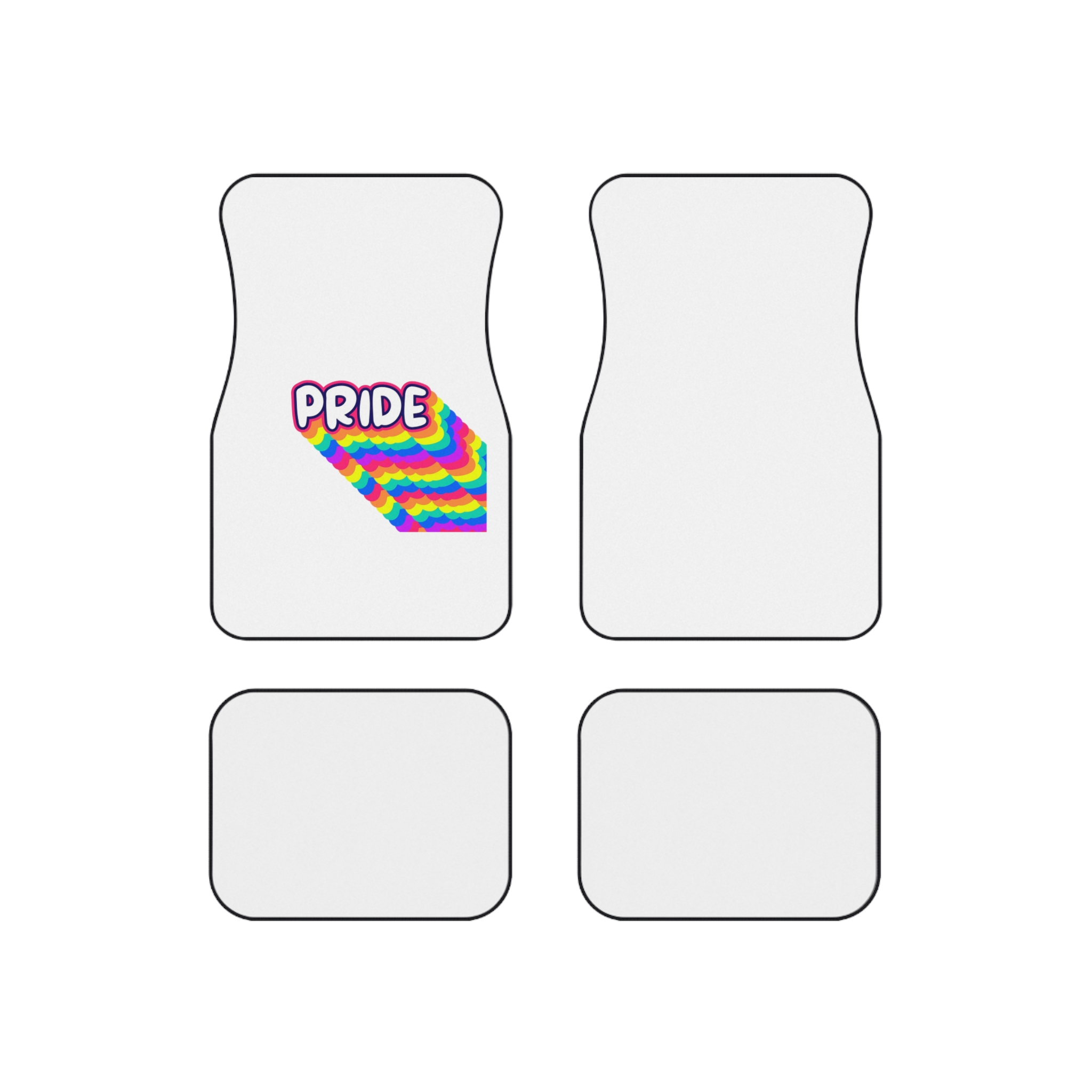 Pride Text Lettering Pride Month Celebration Poster Car Mats Set Of 4