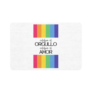 Happy Pride Month Rainbow Background Template Design Pet Food Mat 12x18