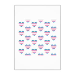 Vector Seamless Pattern Trans Lgbt Flag Heart Gift Wrapping Paper Sheets 1pc
