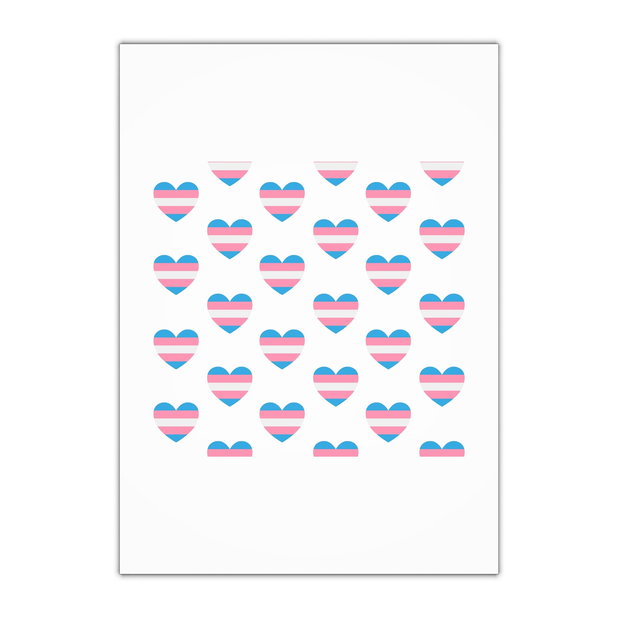 Vector Seamless Pattern Trans Lgbt Flag Heart Gift Wrapping Paper Sheets 1pc
