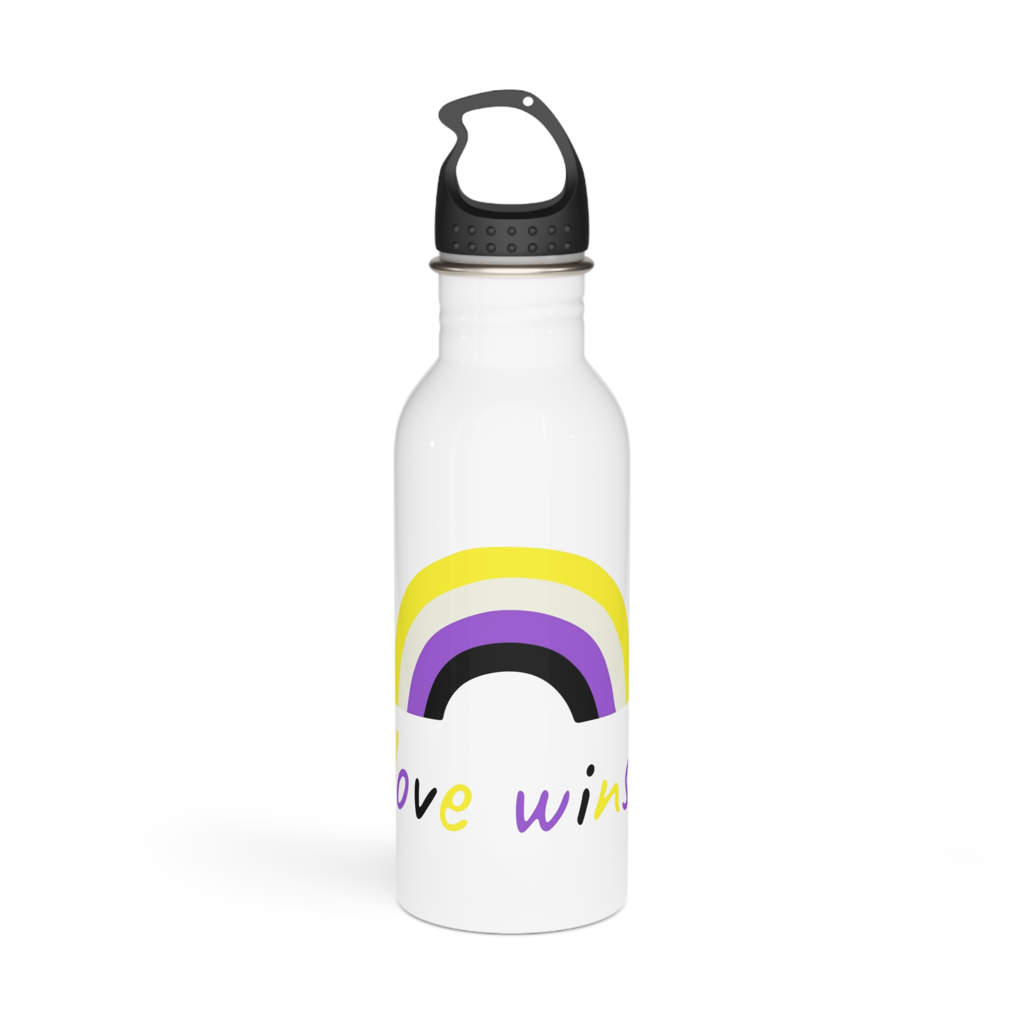 Colorful Rainbow Shape Nonbinary Pride Flag Happy Pride Day Lgbtqia Community Pride Month Vector Hand Drawn Doodle Posters Stickers Logo Cards Stainless Steel Water Bottle