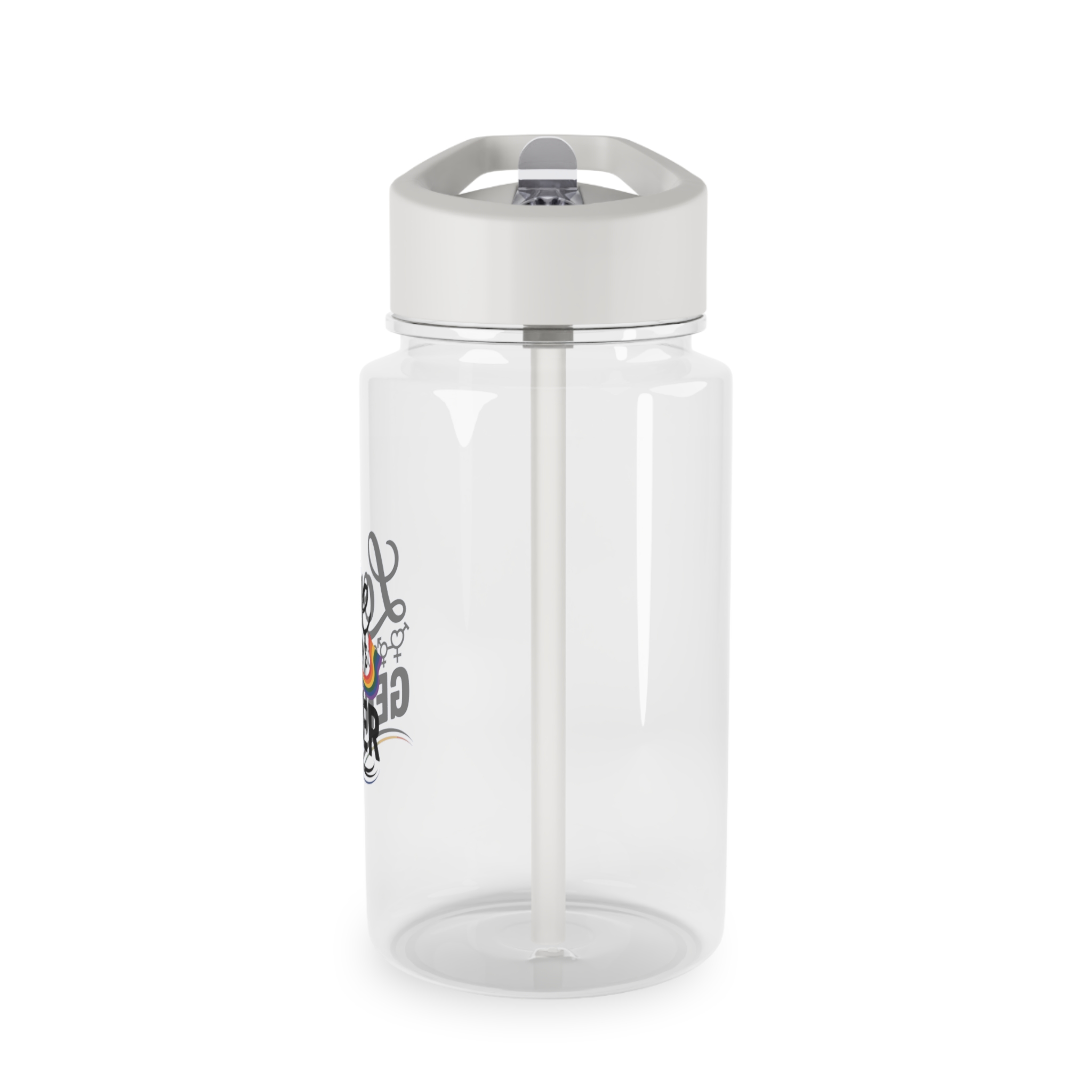 Love Knows No Gender T Shirt Design Isolated White Background Tritan Water Bottle - Image 3