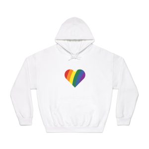 Minimalist Pride Heart Filled With Rainbow Colors Unisex Dryblend Hooded Sweatshirt