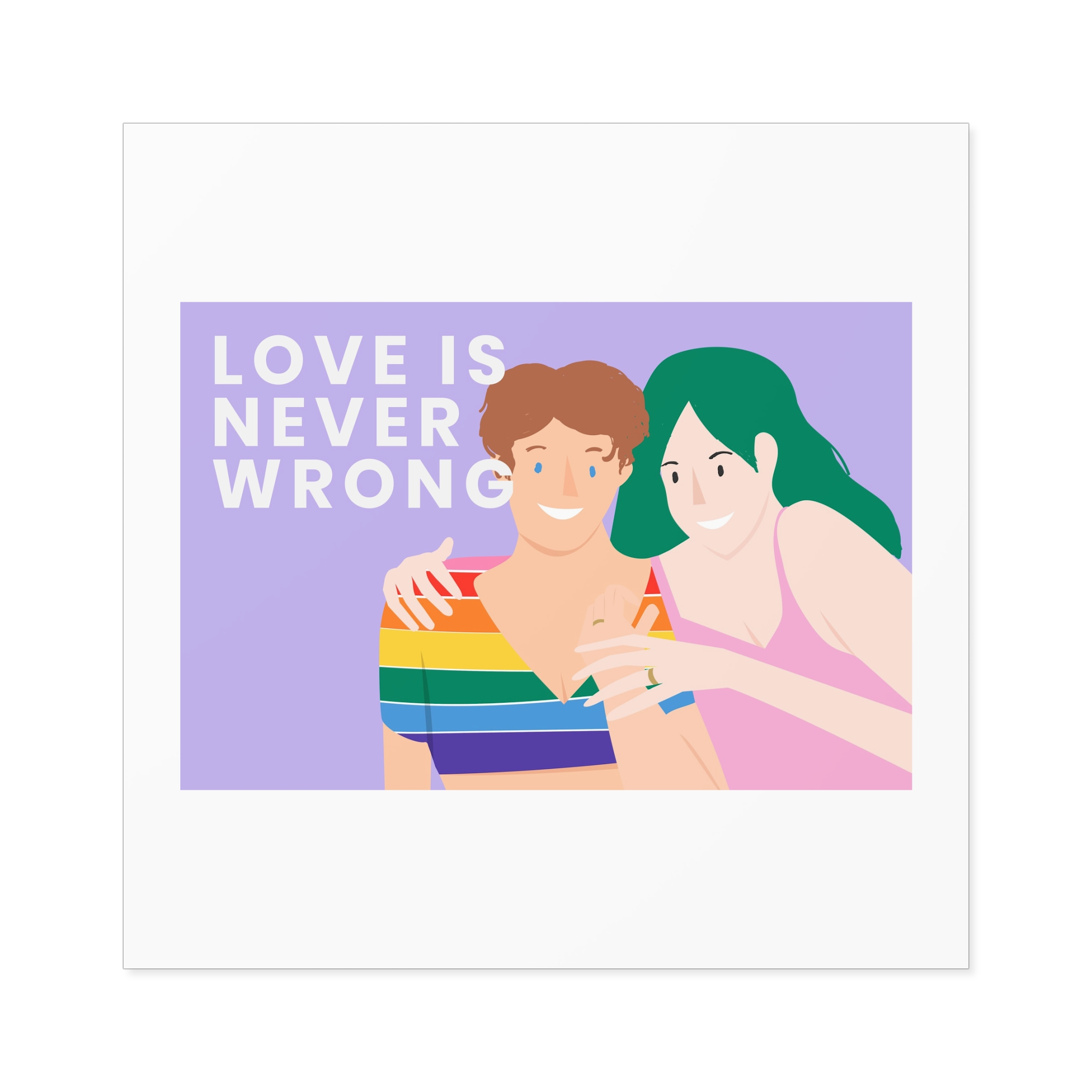 Lgbtq Gay Couple Banner Template Pride Month Laminate Stickers Square - Image 61
