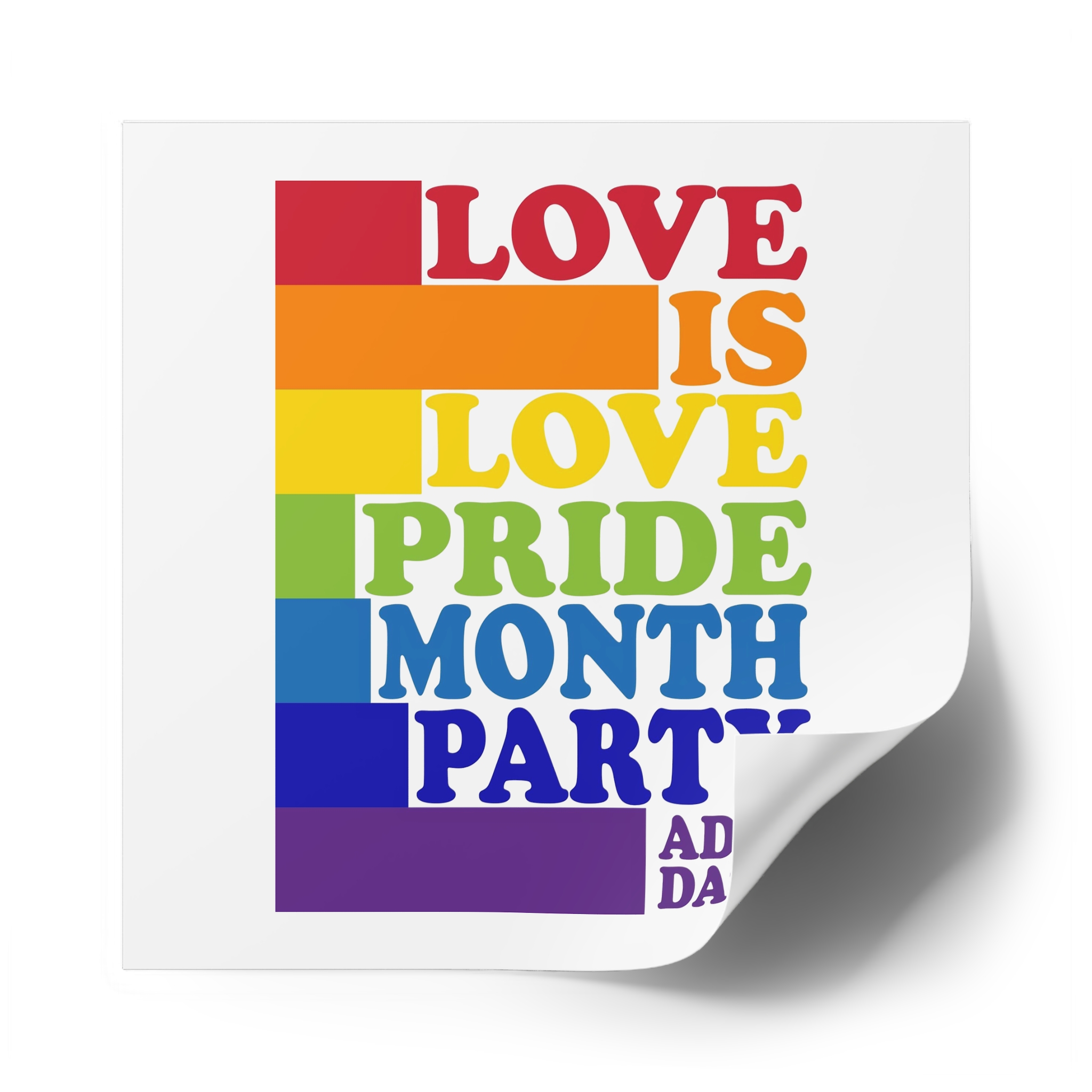 Love Is Love Pride Month Party Poster Flyer Social Media Post Design Laminate Stickers Square - Image 78