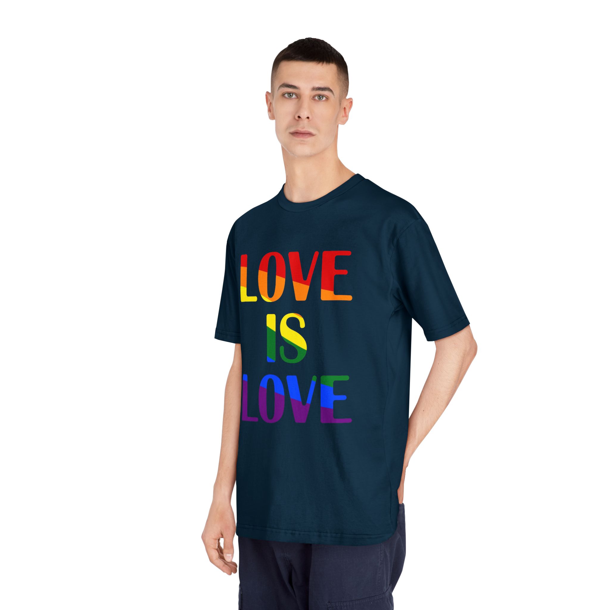 Love Is Love With Rainbow Colors Slogan Typography Banner - Unisex Classic Crewneck T Shirt - Image 20