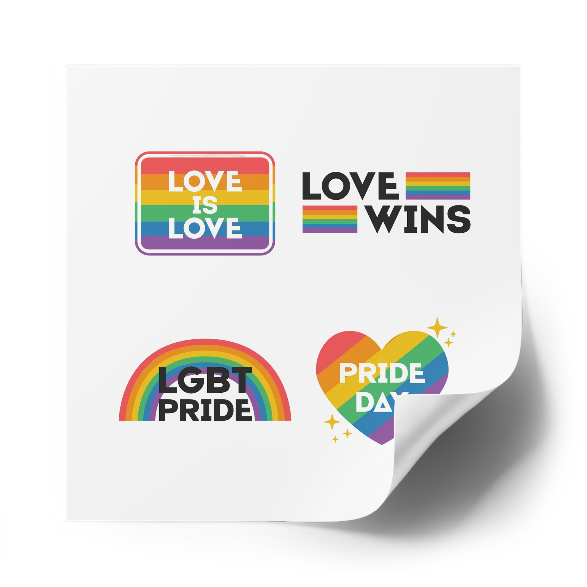 Pride Day Label Collection Design Laminate Stickers Square - Image 78