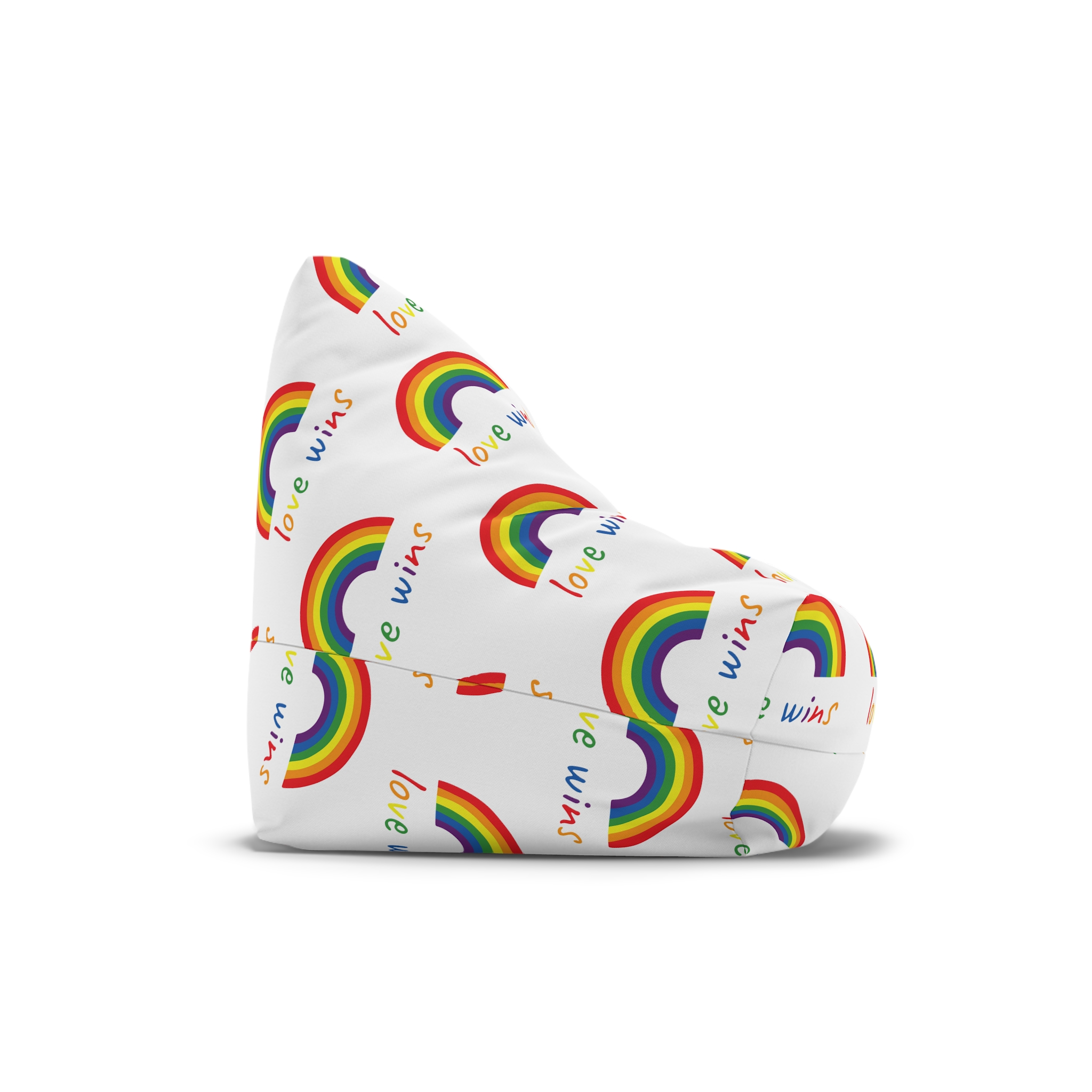 Colorful Rainbow Shape Bisexual Pride Flag Happy Pride Day Lgbtqia Community Pride Month Vector Hand Drawn Doodle Posters Stickers Logo Cards(1) Bean Bag Chair Cover - Image 3