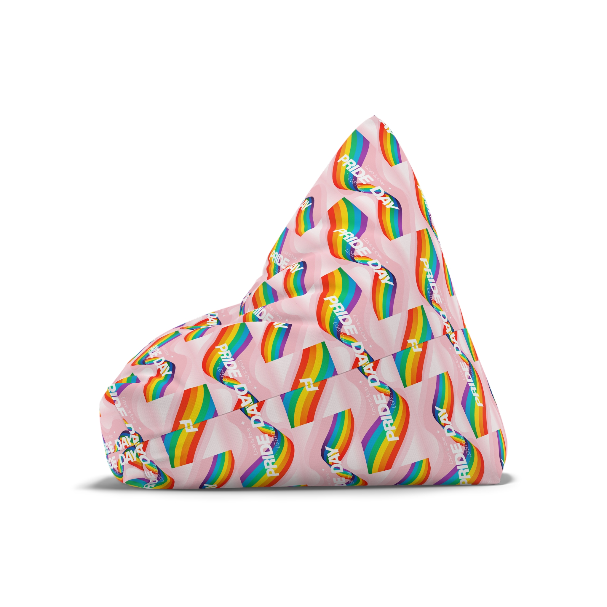 Happy Pride Month Background Vector Lgbtq Community Symbol With Rainbow Pride Flag Heart Design Cele Bean Bag Chair Cover - Image 8