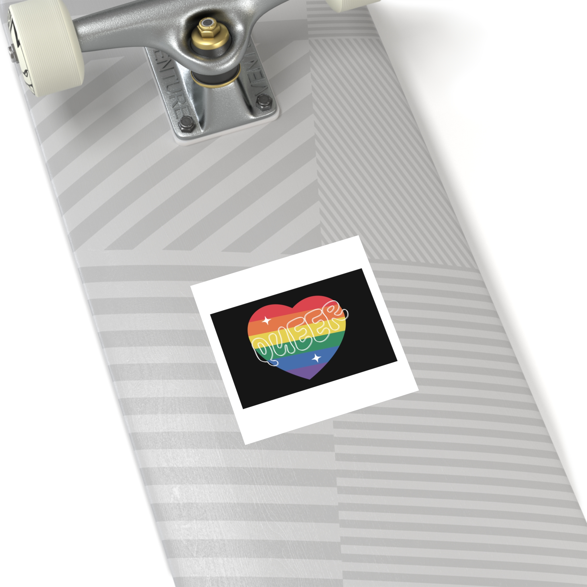 Queer Pride Heart Laminate Stickers Square - Image 20