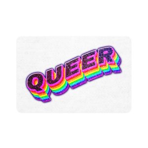 Queer Png Word Rainbow Typography Pet Food Mat 12x18
